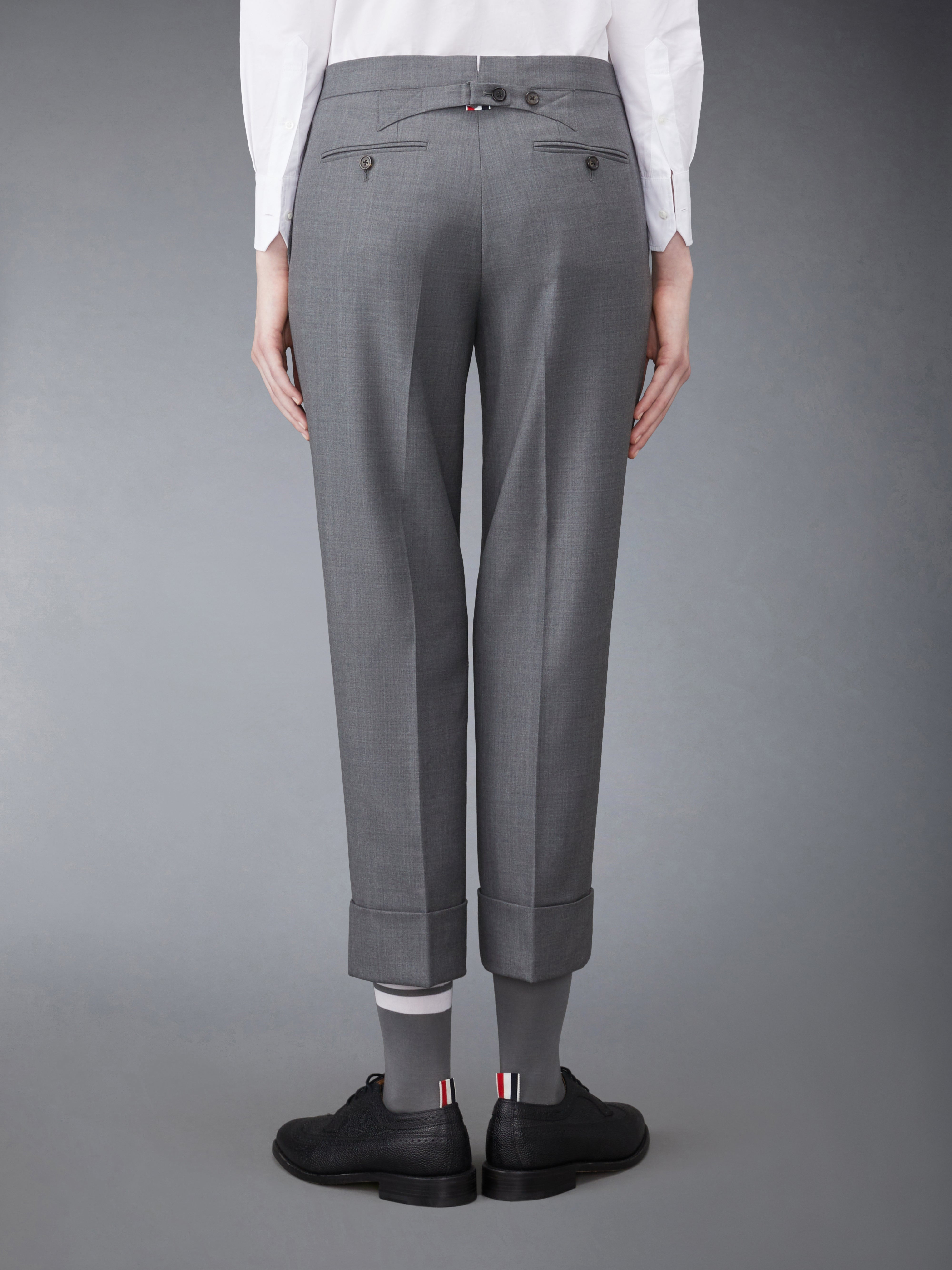 Medium Grey Super 120's Twill Menswear Fit Classic Trouser - 2