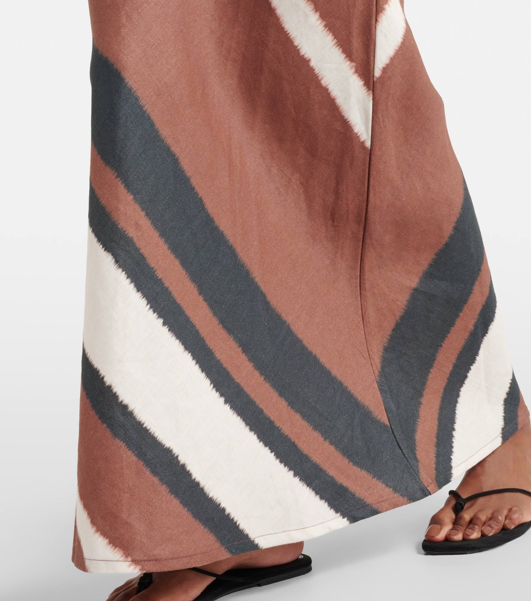 Dalicenca striped linen maxi skirt - 5