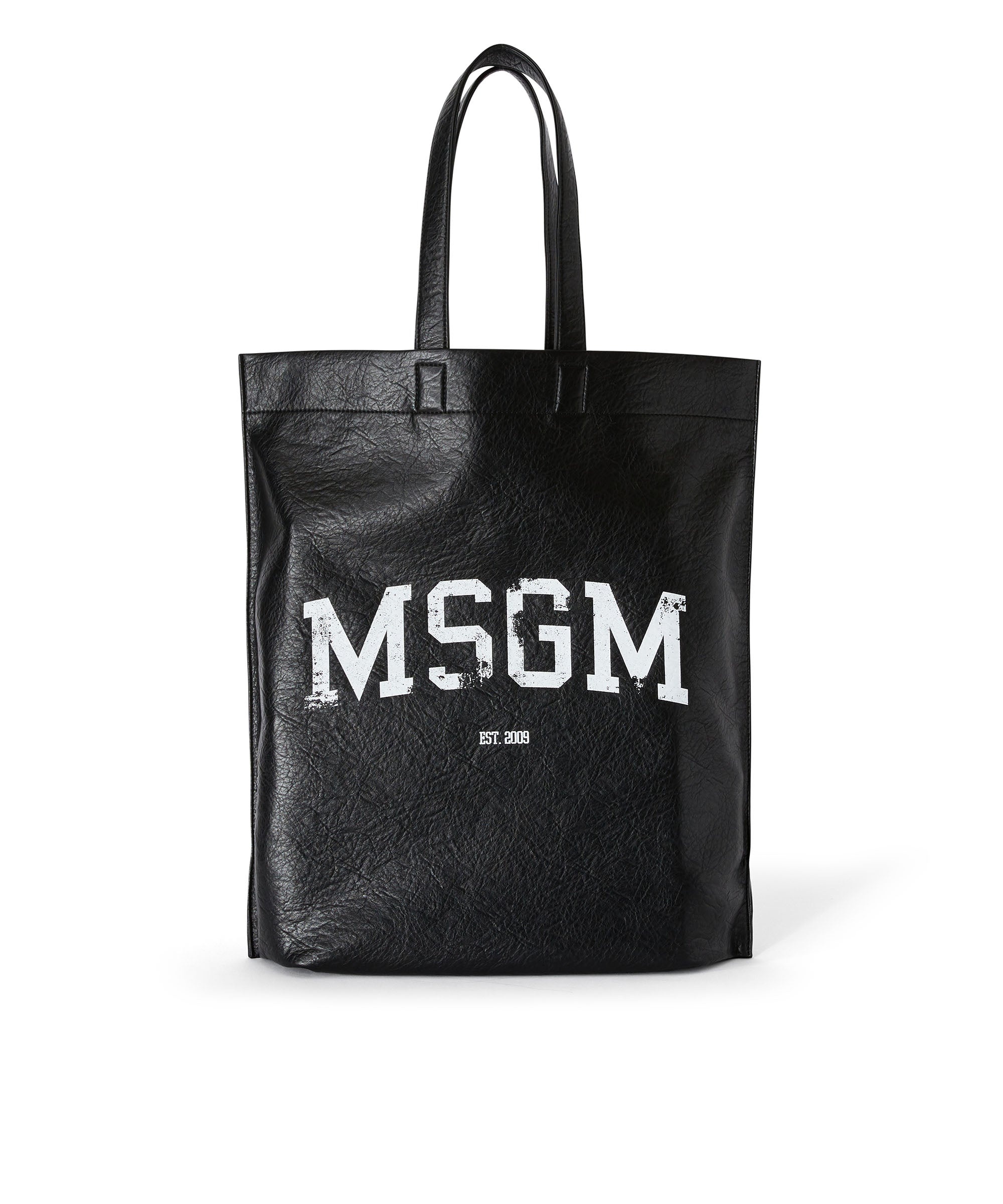 Maxi tote with distressed effect college logo - 1