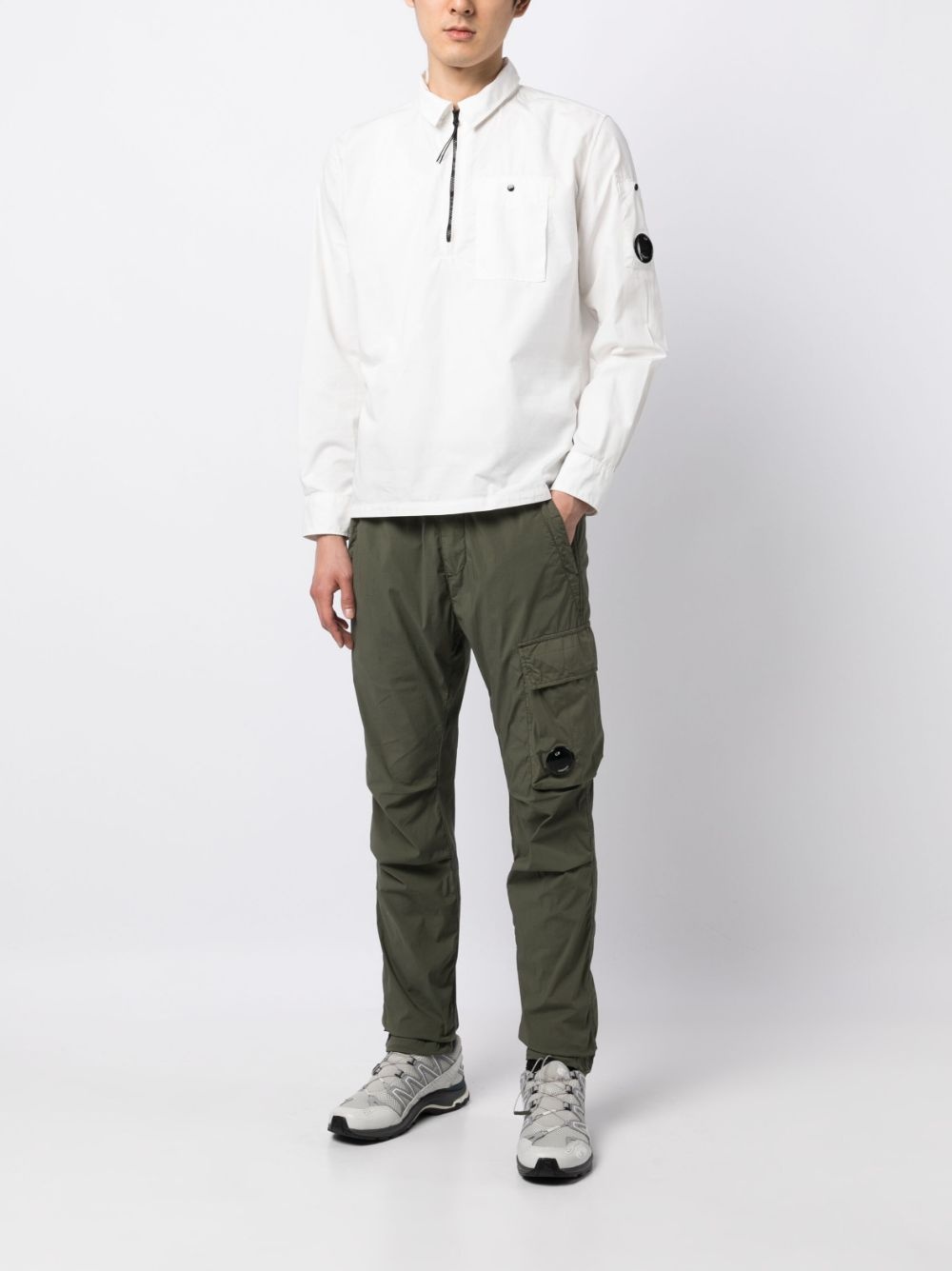 logo-plaque half zip-fastening shirt - 2