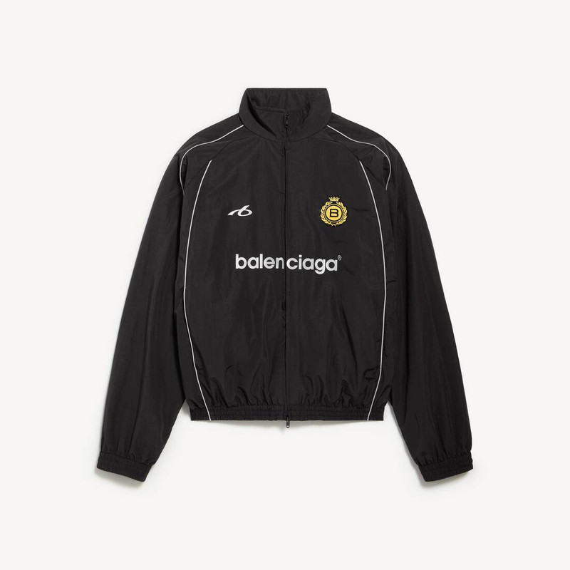 Men's Soccer Tracksuit Jacket in Black 1