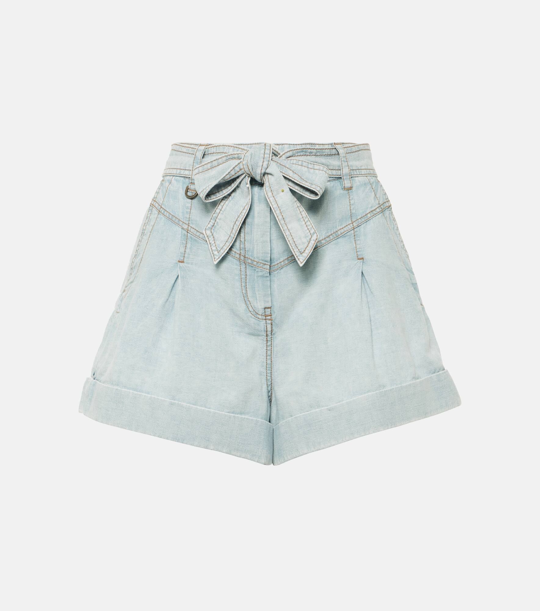 High-rise denim shorts - 1