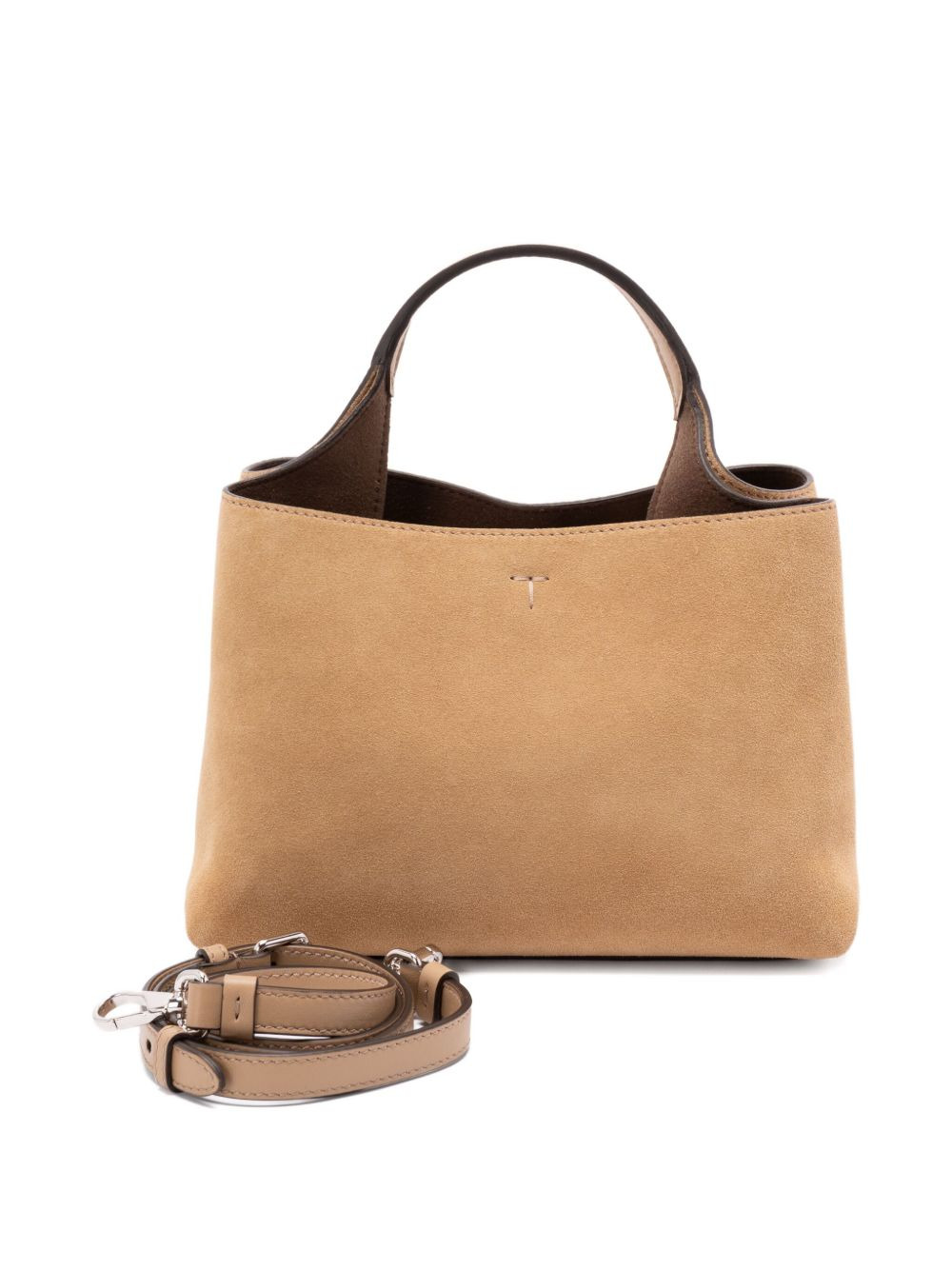 top-handle suede tote bag - 2
