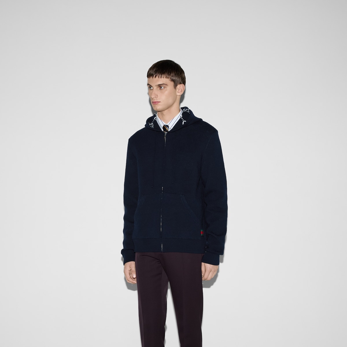 GUCCI Reversible GG wool hooded zip jacket | REVERSIBLE