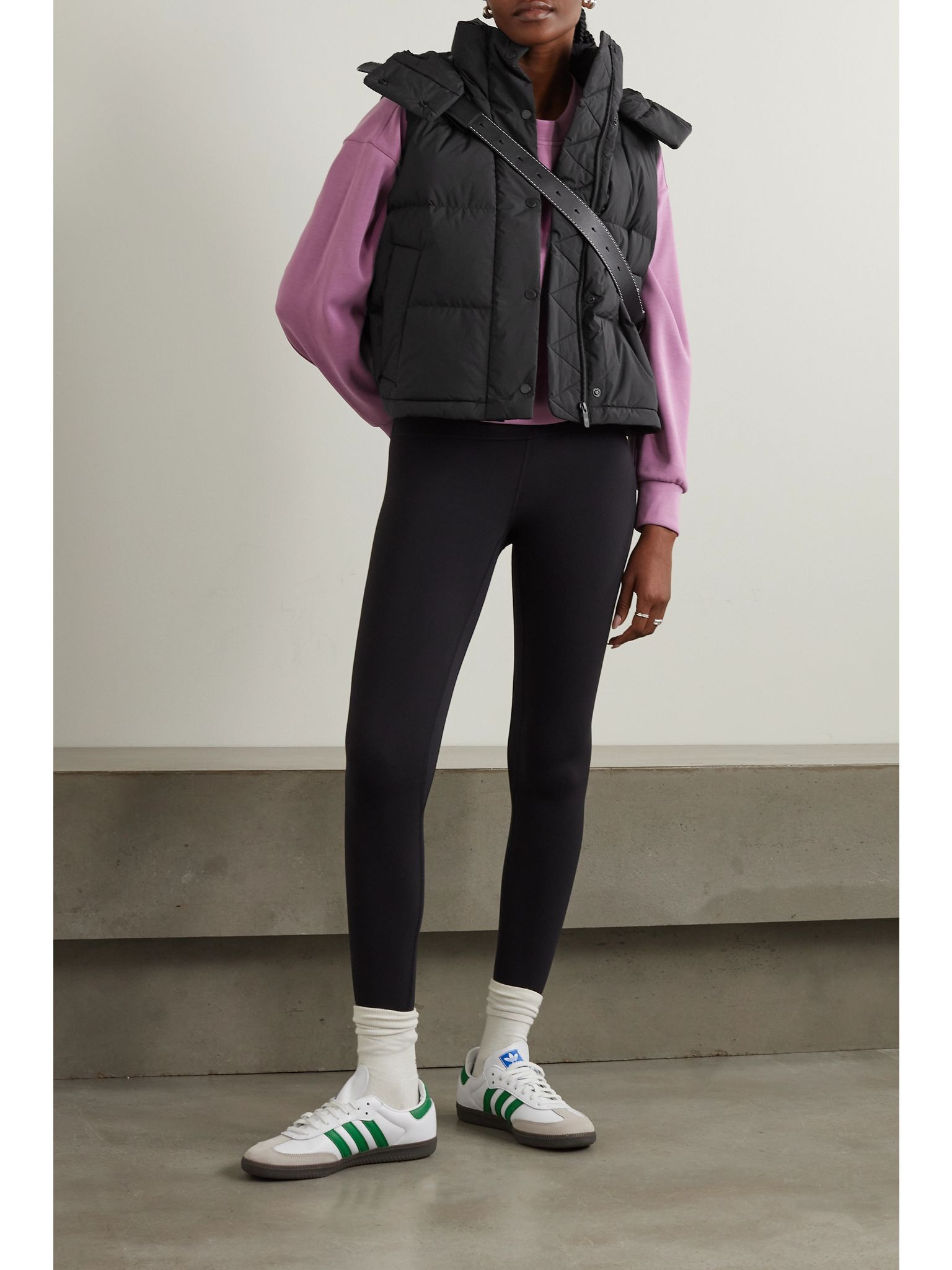 Wunder Puff cropped hooded quilted recycled-Glyde™ down vest Black - 2