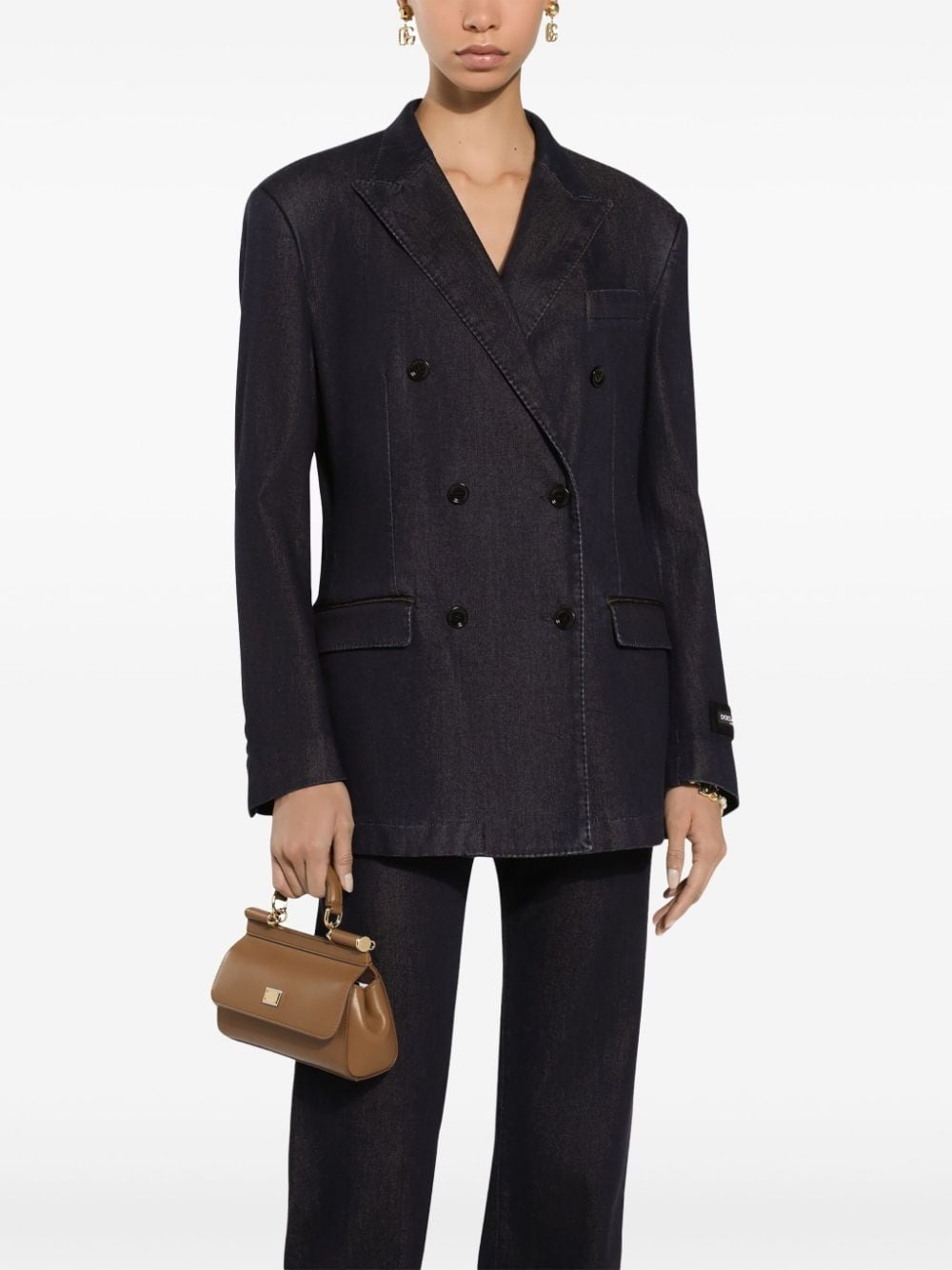 double-breasted peak-lapel jacket - 5