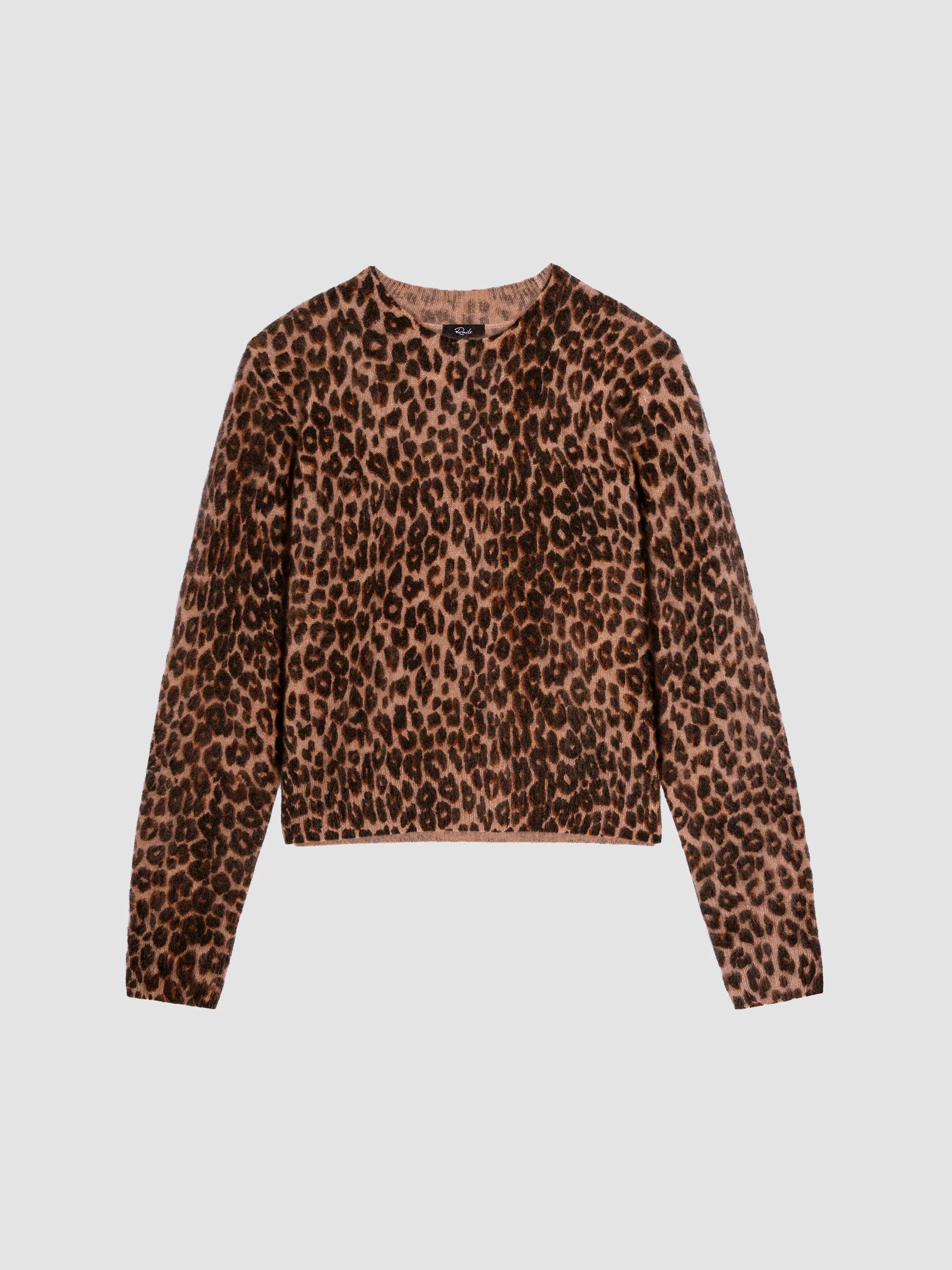 Women's Sofia Leopard Wool-Cashmere Sweater - Brown Nala - 1