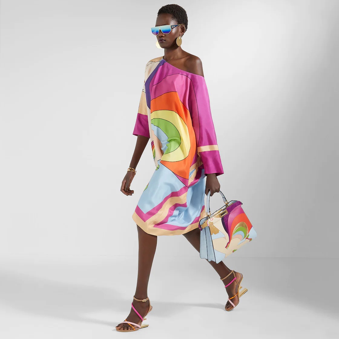 Multicolor silk kaftan - 4