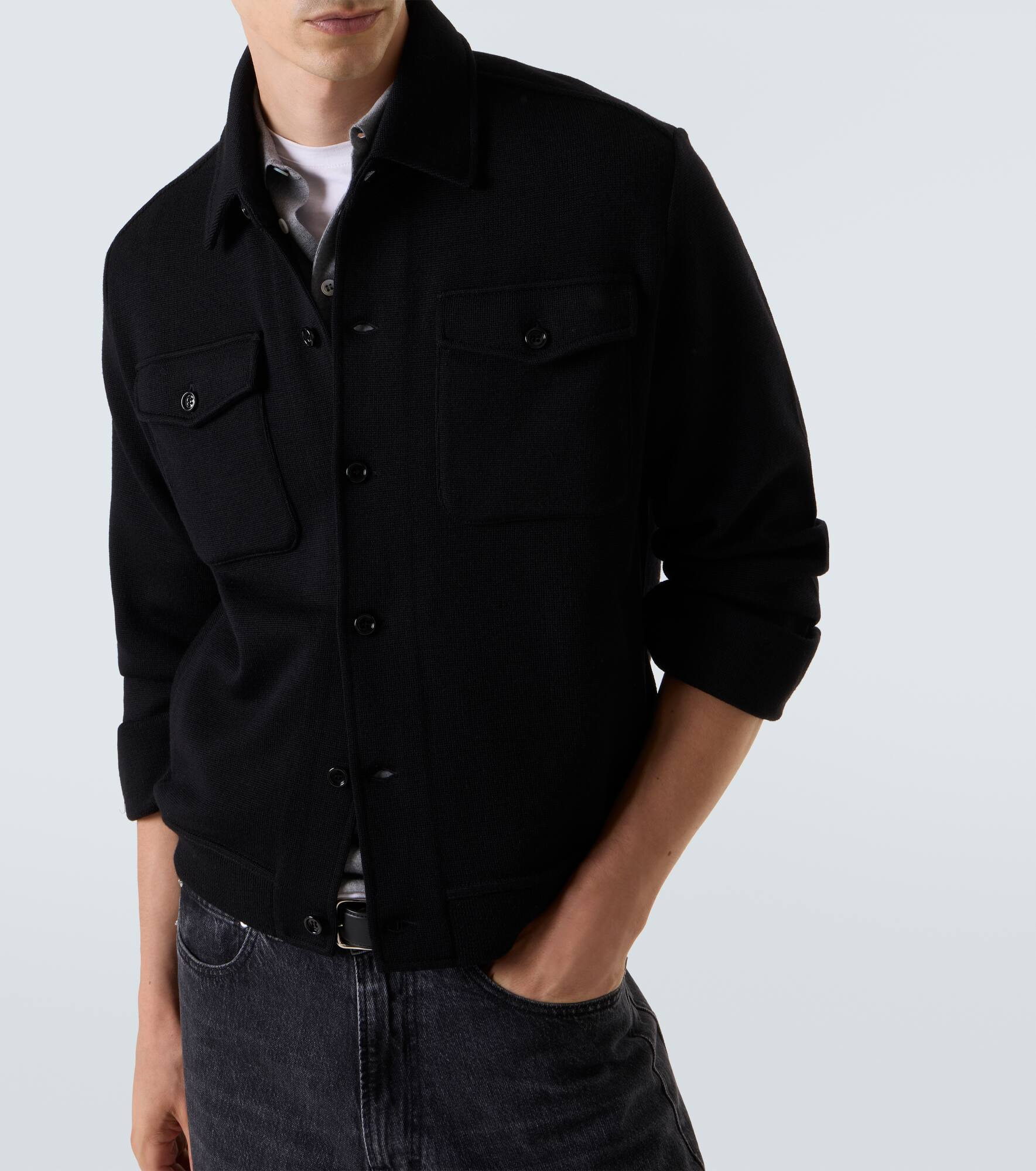 Virgin wool overshirt - 5