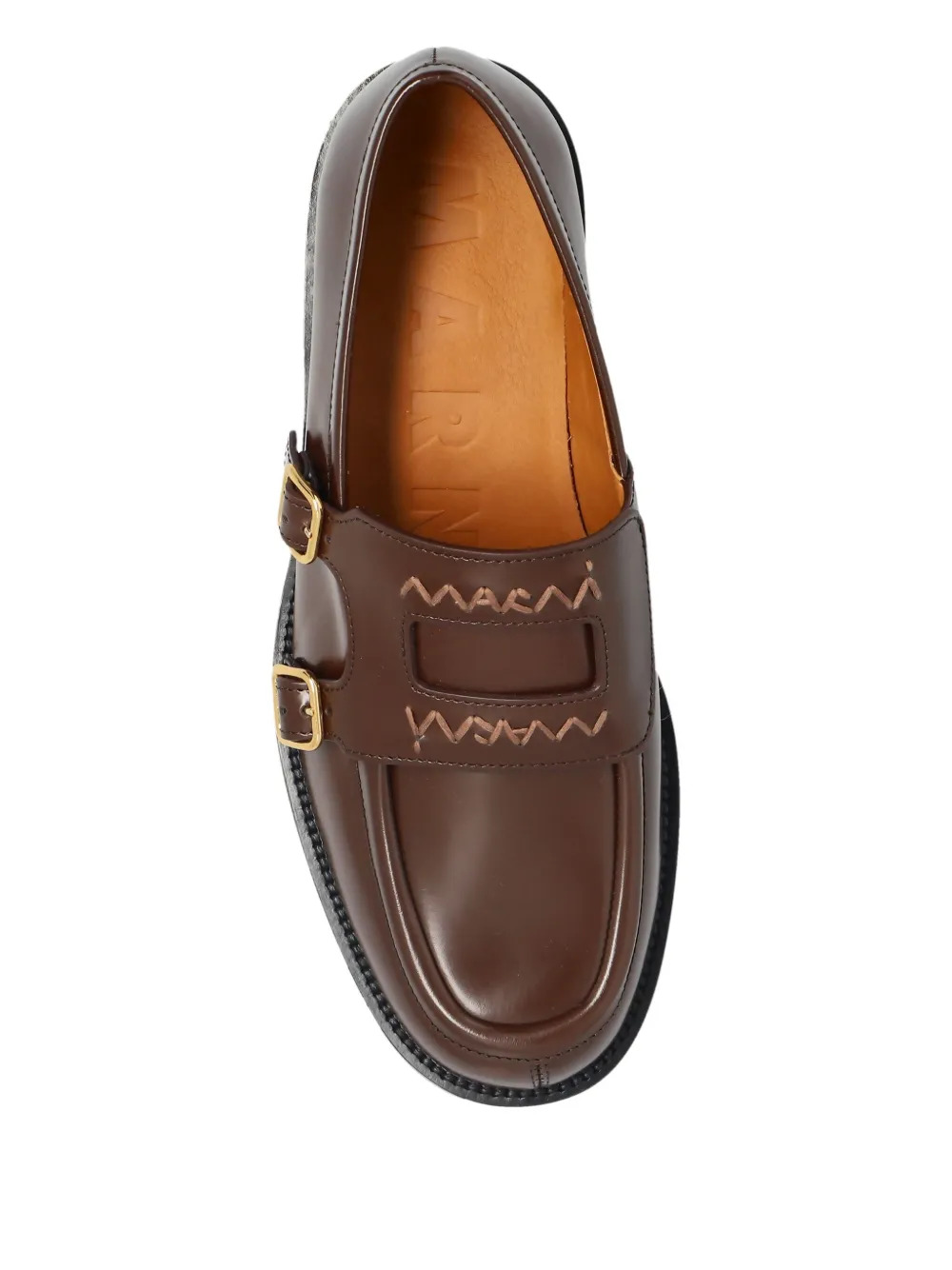 MARNI - Women Double Buckle Leather Moccasin Shoe - 4