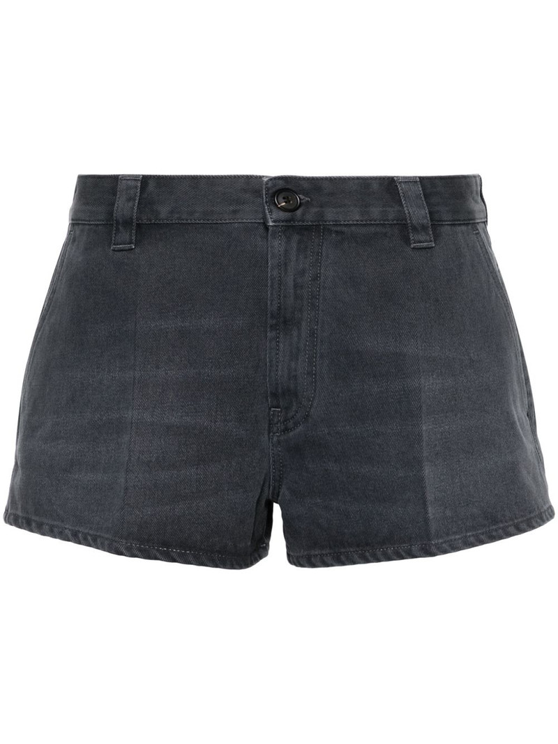 logo-embroidered cotton mini shorts 1