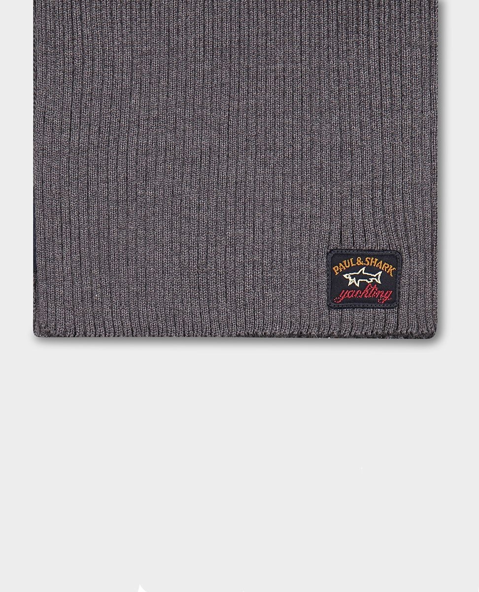 Wool scarf with iconic badge - 3