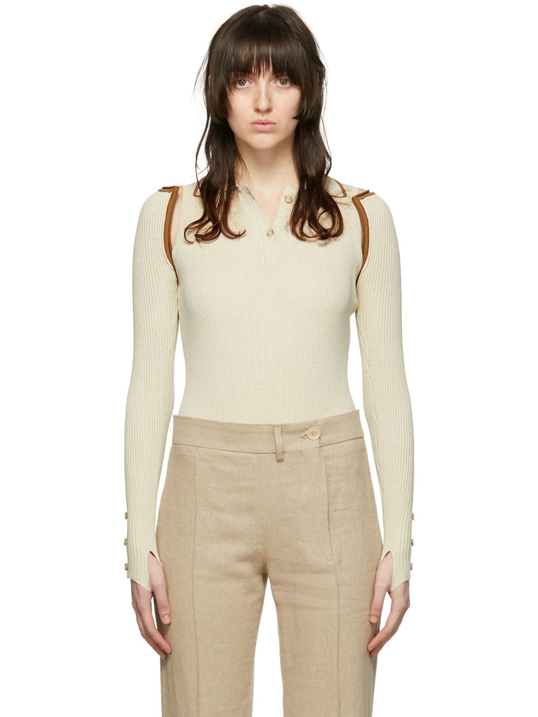 Beige 'Le Body Cielo' Bodysuit - 1
