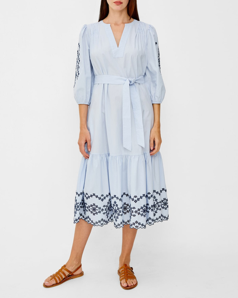 Carmel Embroidered Cotton Midi Dress 3