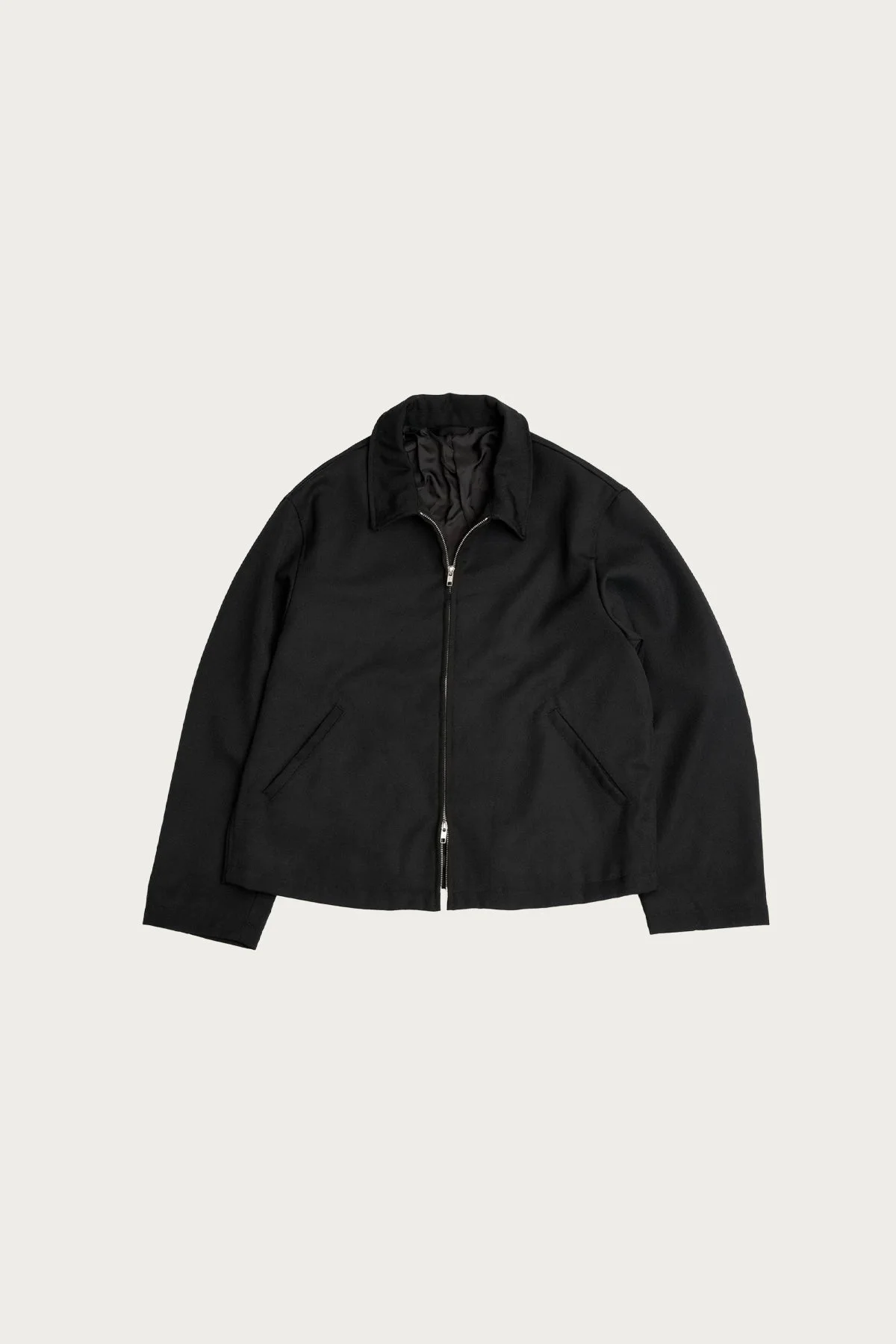 Site Jacket - Black Heavyweight Wool Gabardine - 1