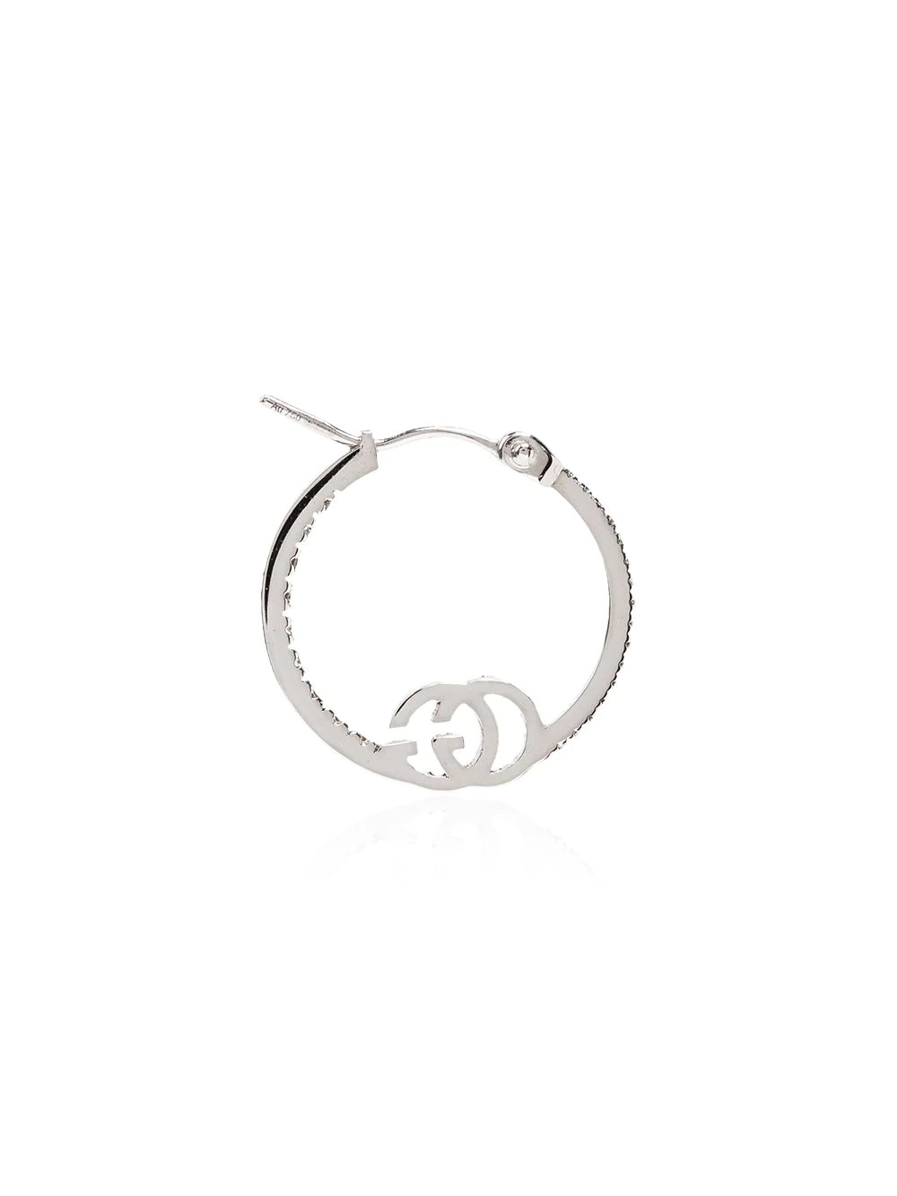 18kt white gold Running GG hoop earrings - 4