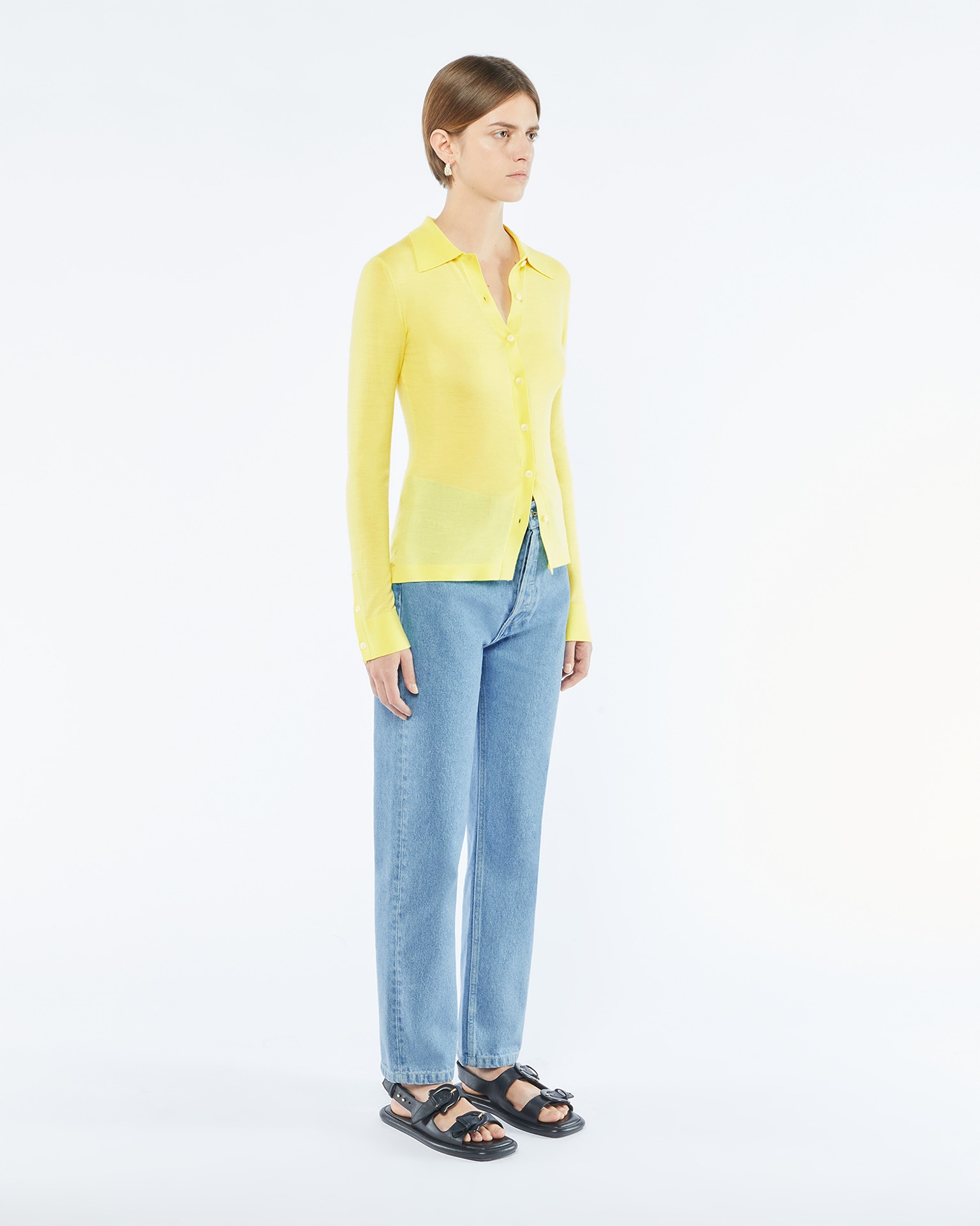 THALIA - Merino wool cardigan - Lime - 2