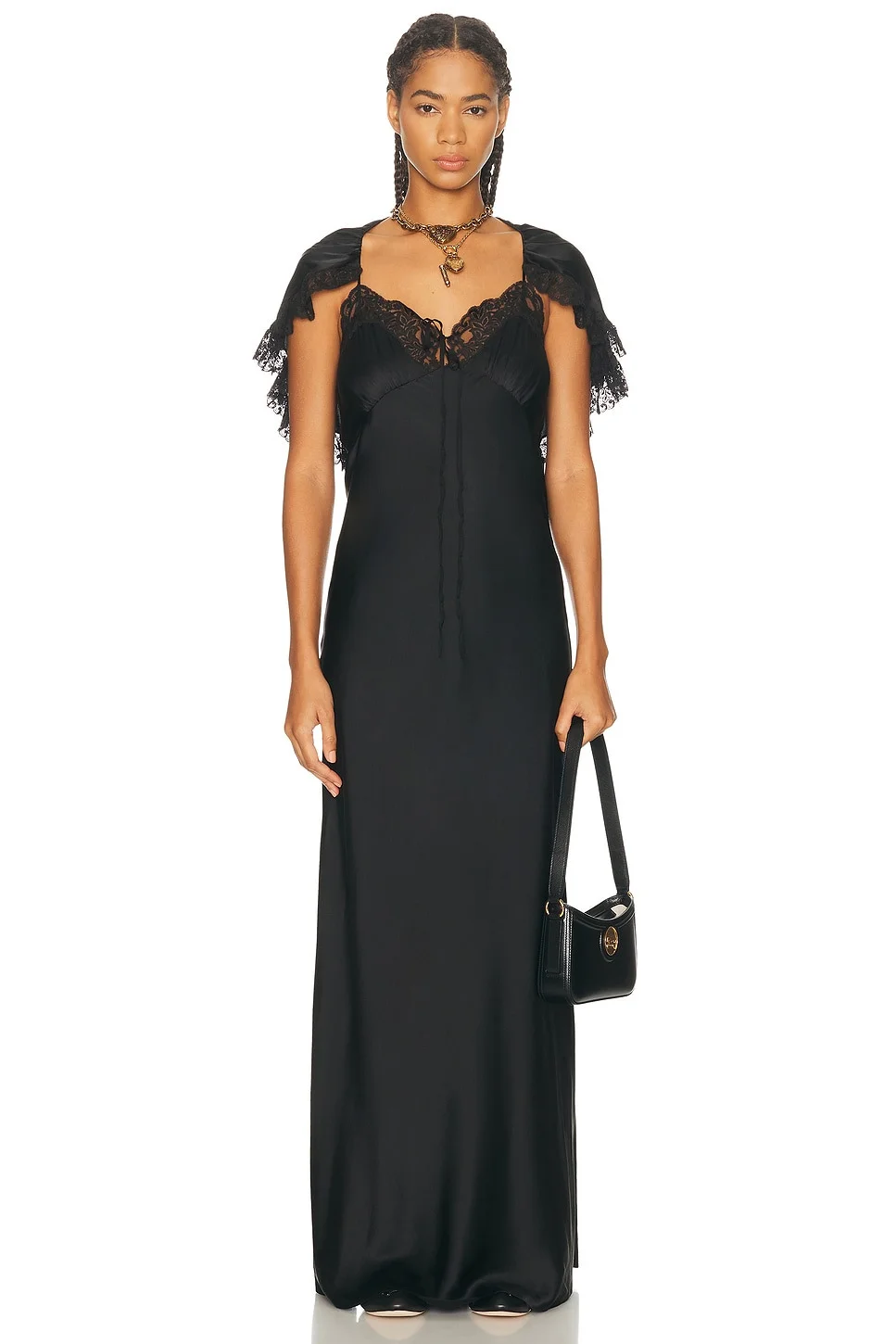 Lace Shoulder Maxi Dress - 1