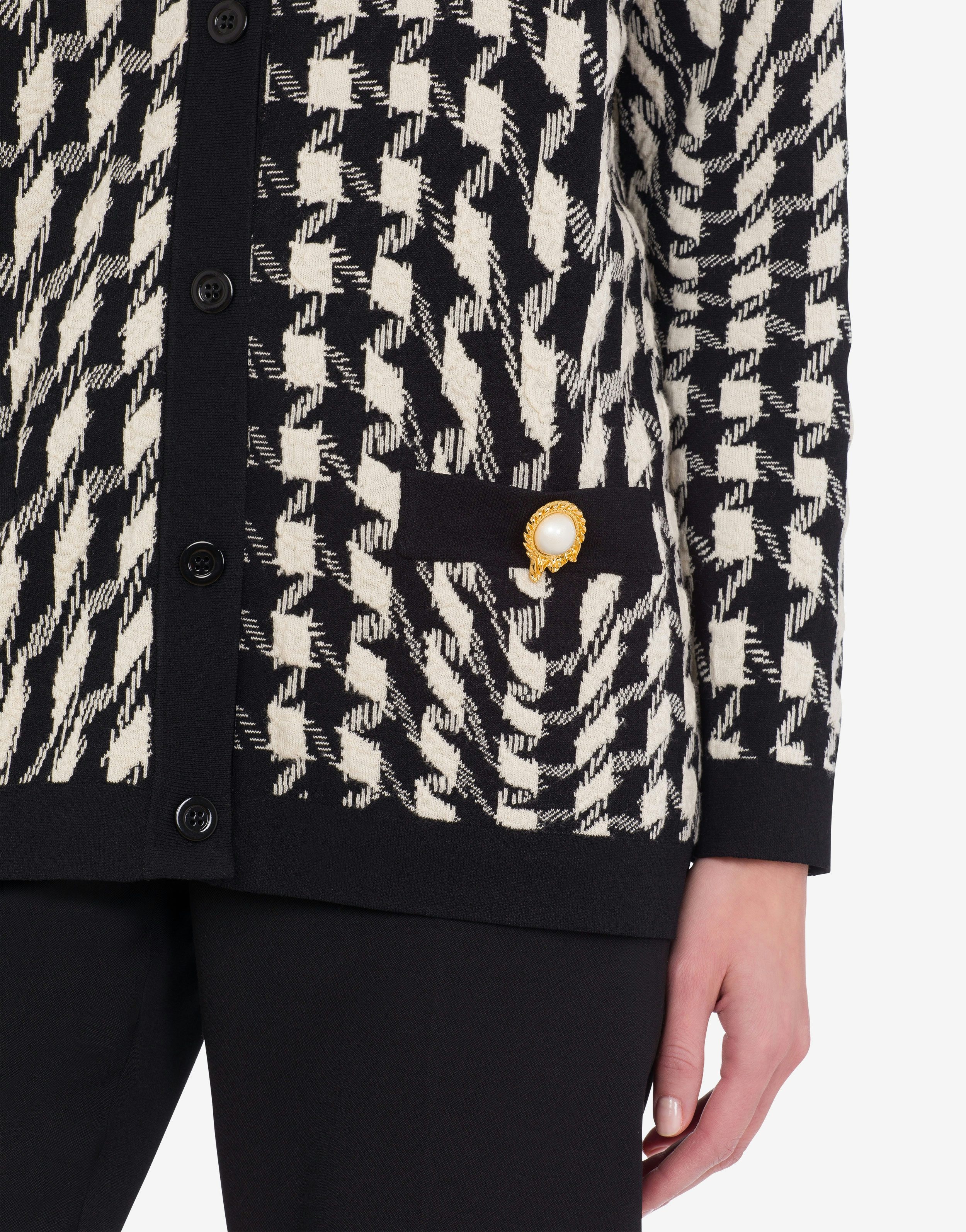 MORPHED PIED DE POULE STRETCH CARDIGAN - 4