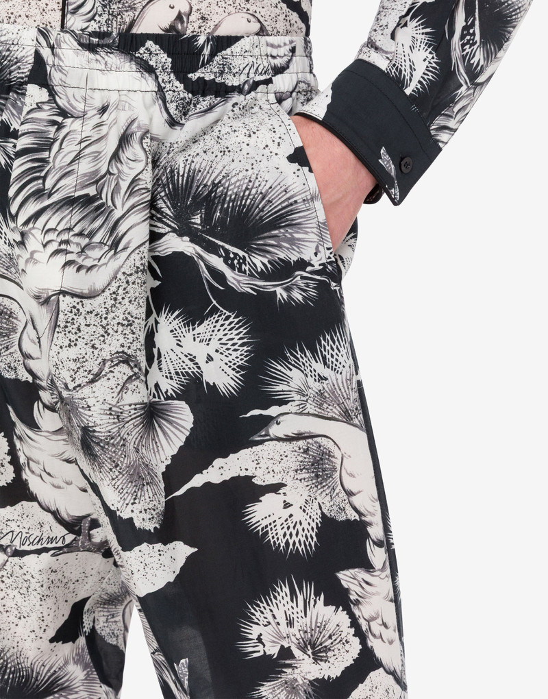 LIGHTWEIGHT COTTON POPLIN PANTS WITH GOOSE PRINT 4