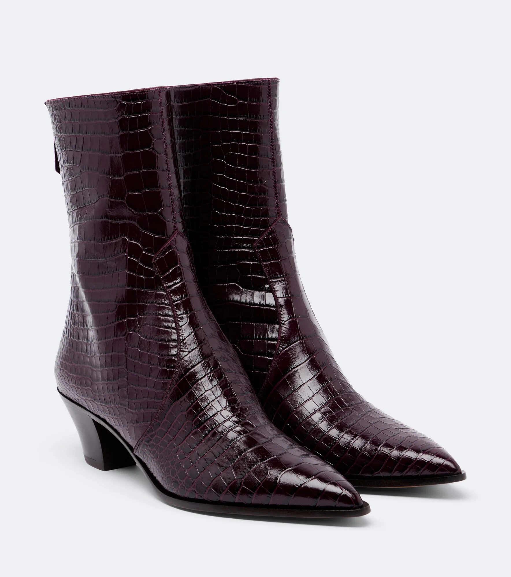 Brunswick croc-effect leather ankle boots - 1