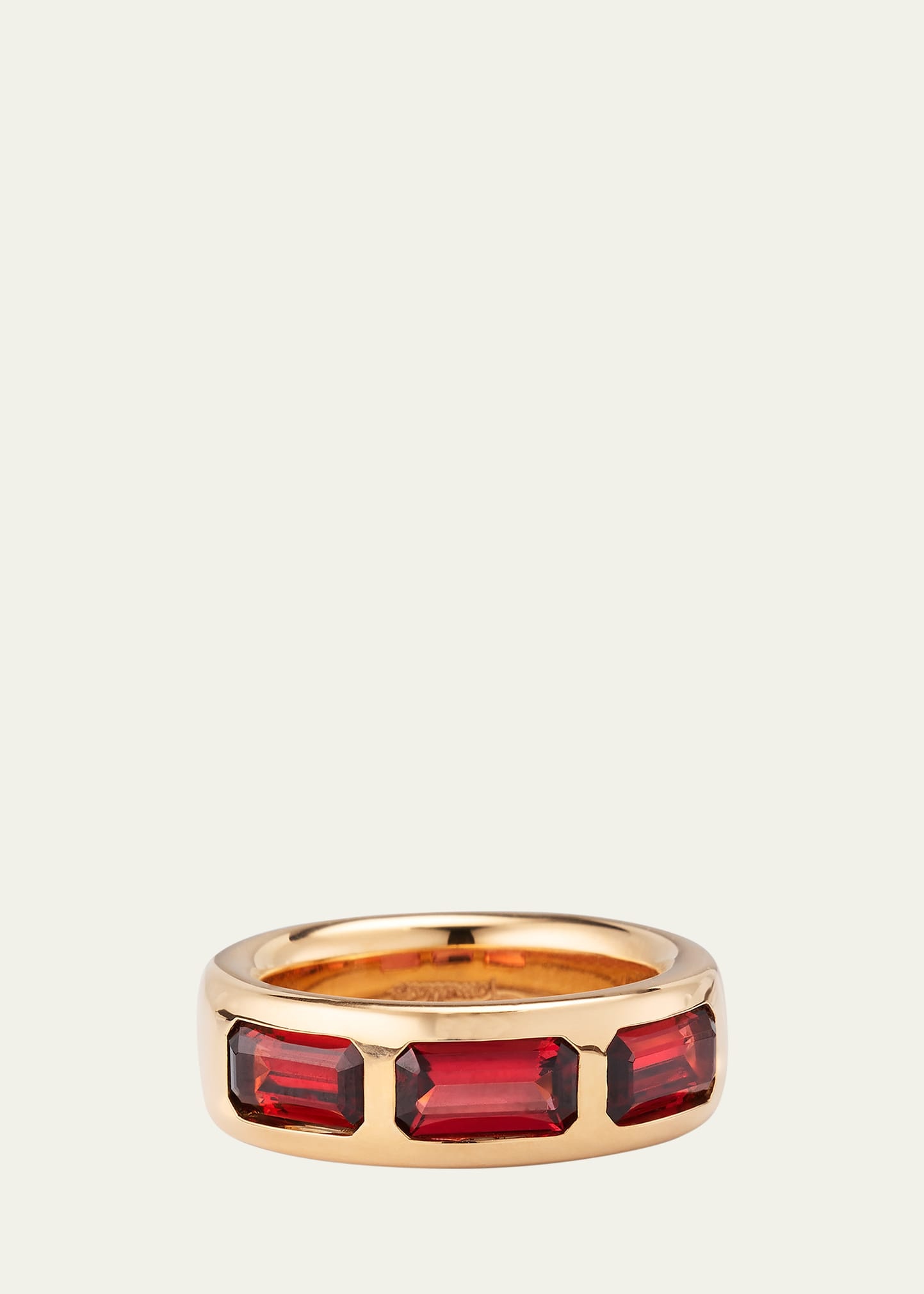 18K Rose Gold Iconica Garnet Band Ring - 1