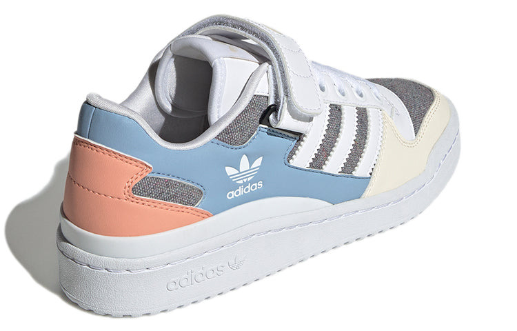(WMNS) adidas originals Forum Low Wear-resistant Non-Slip Casual Skateboarding Shoes White Blue Gray - 4