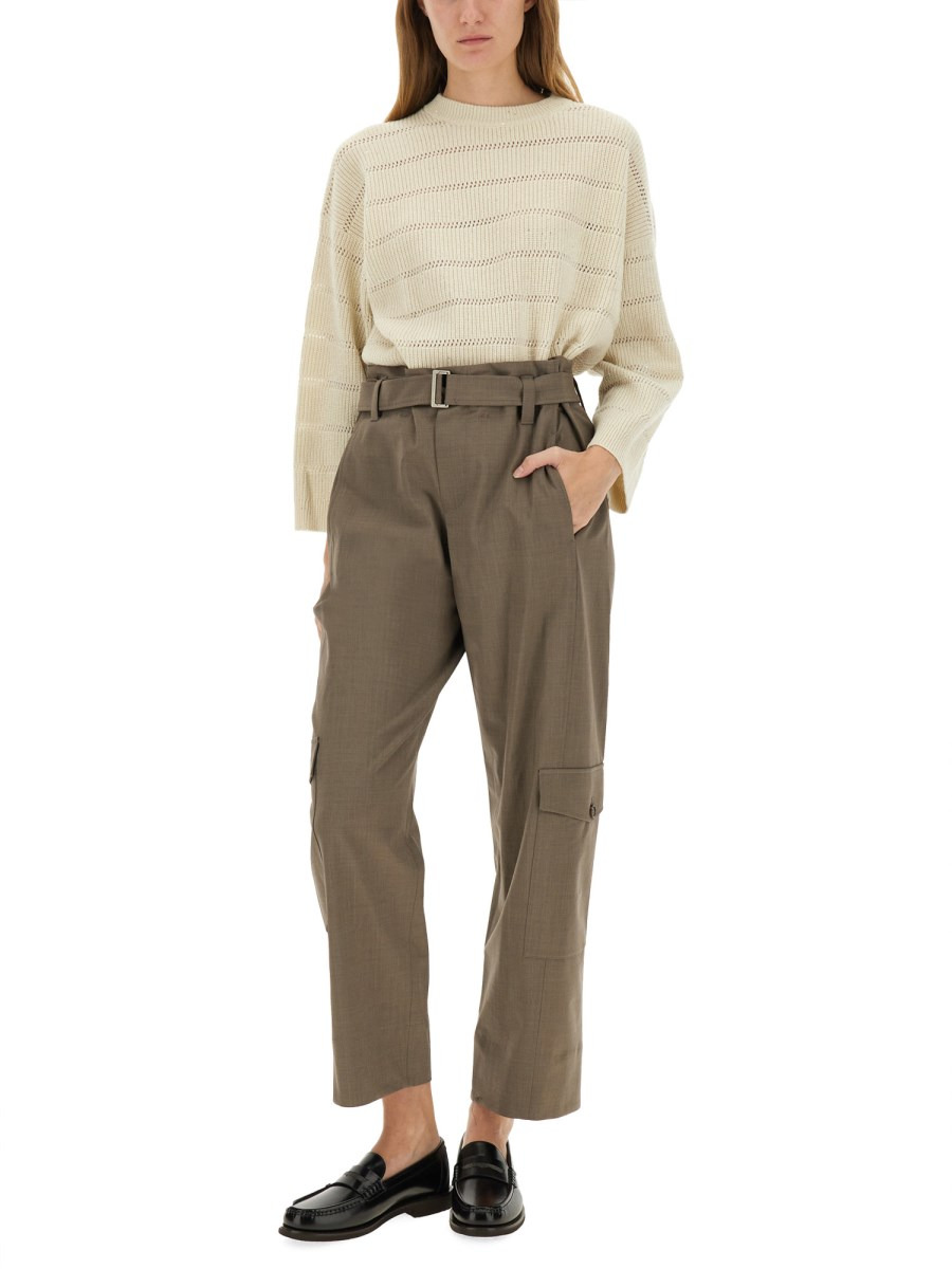 WOOL PANTS WITH BELT - 2