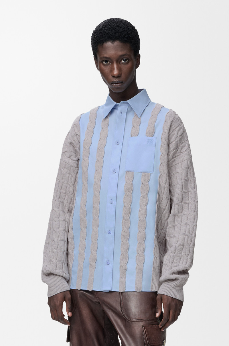 Hybrid shirt in cotton and wool 3