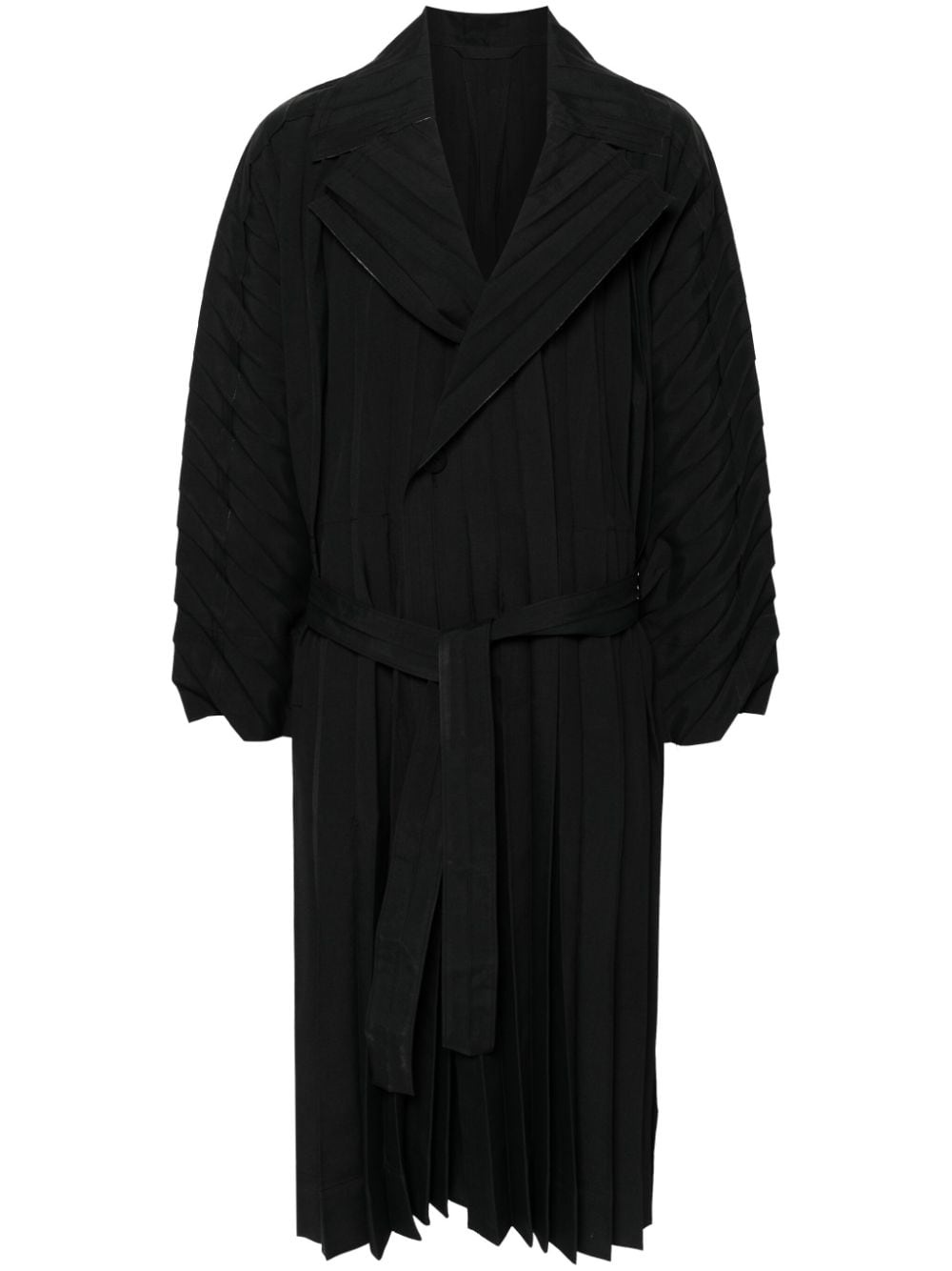 Edge pleated long coat - 1