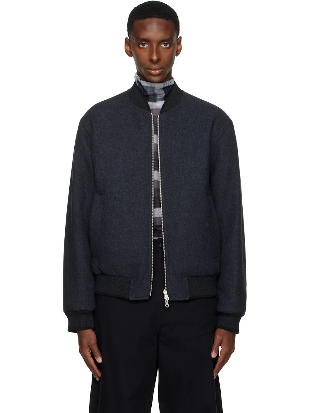 Gray Reversible Bomber Jacket - 1