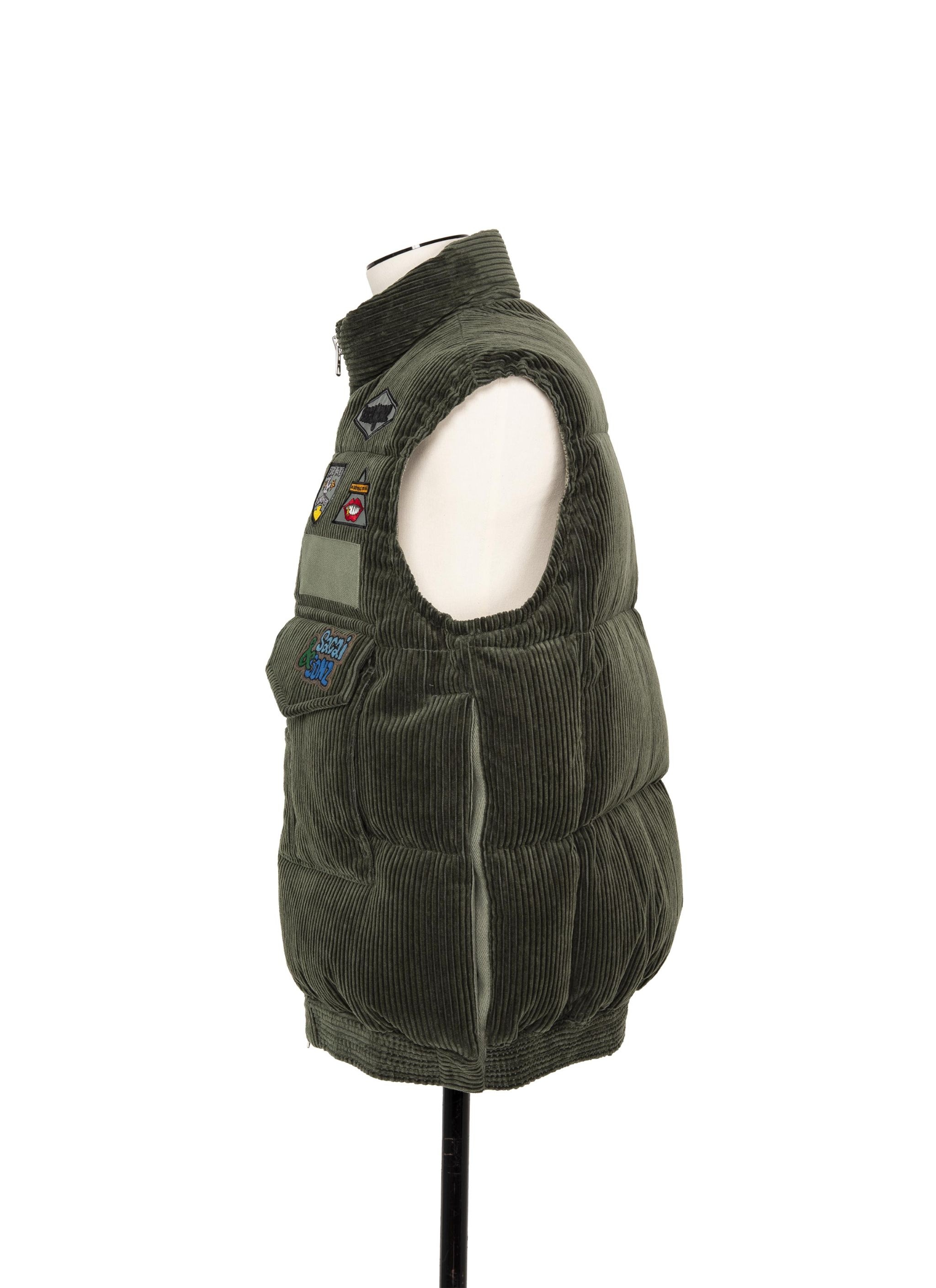 sacai Gonz Multi Patch Corduroy Puffer Vest - 3