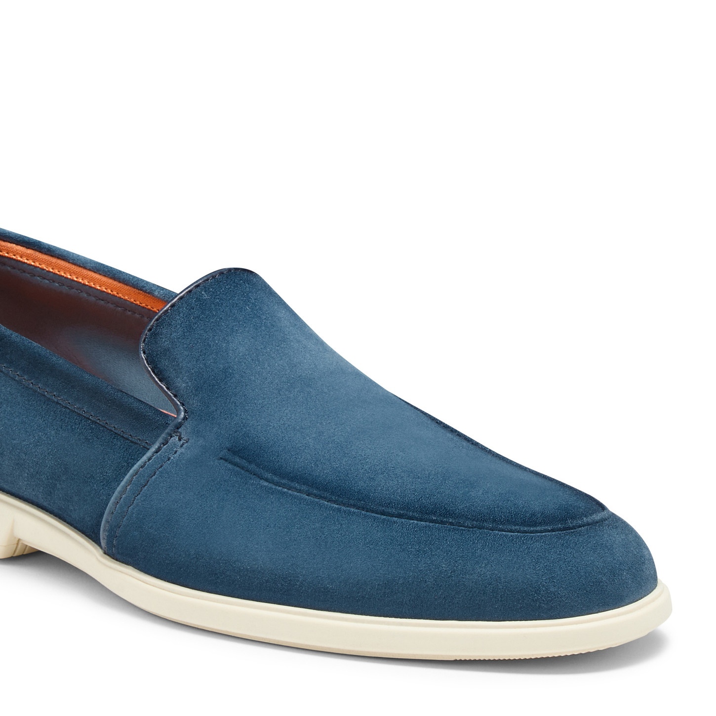 Men's denim blue suede loafer - 5