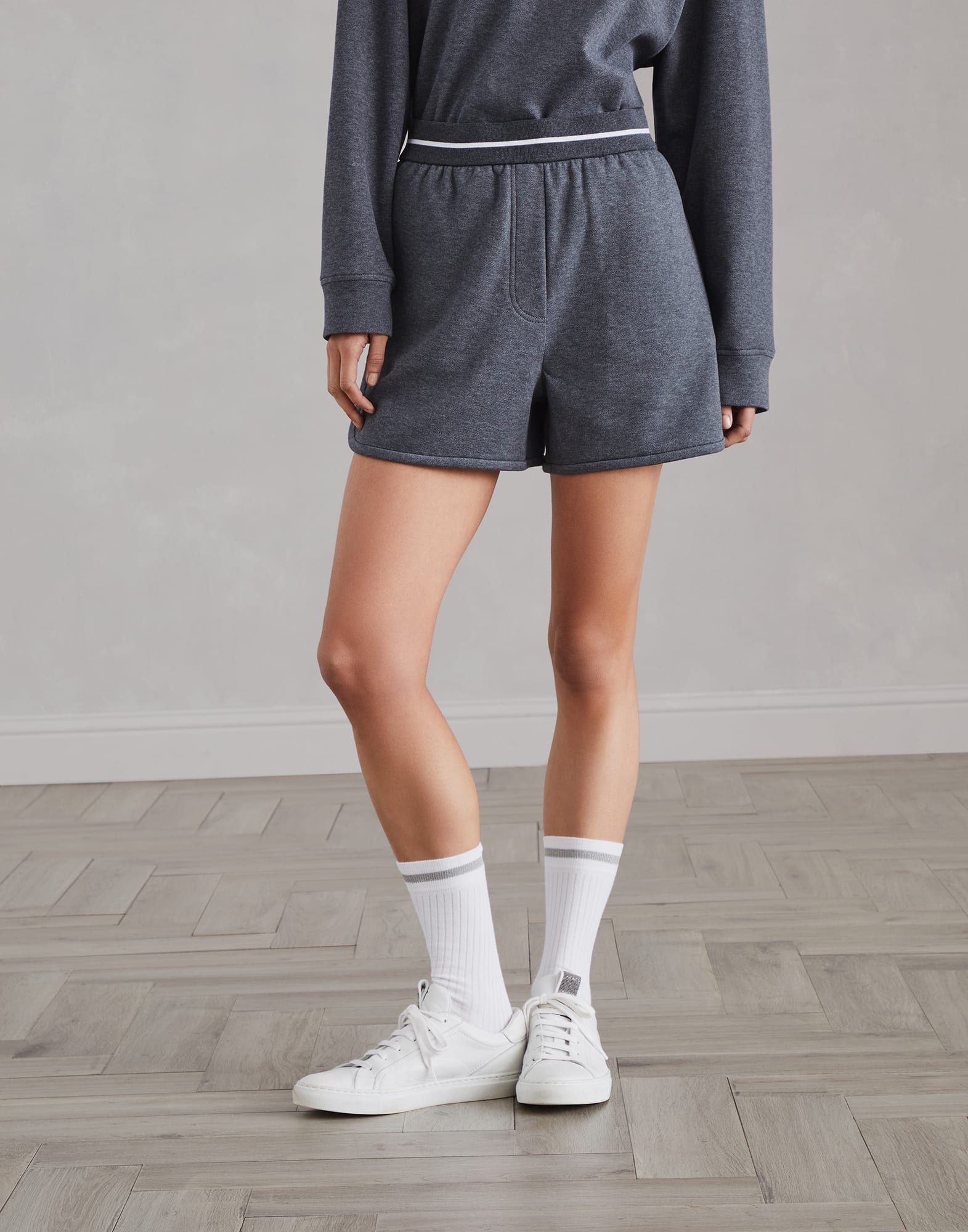 Techno cotton piqué shorts - 1