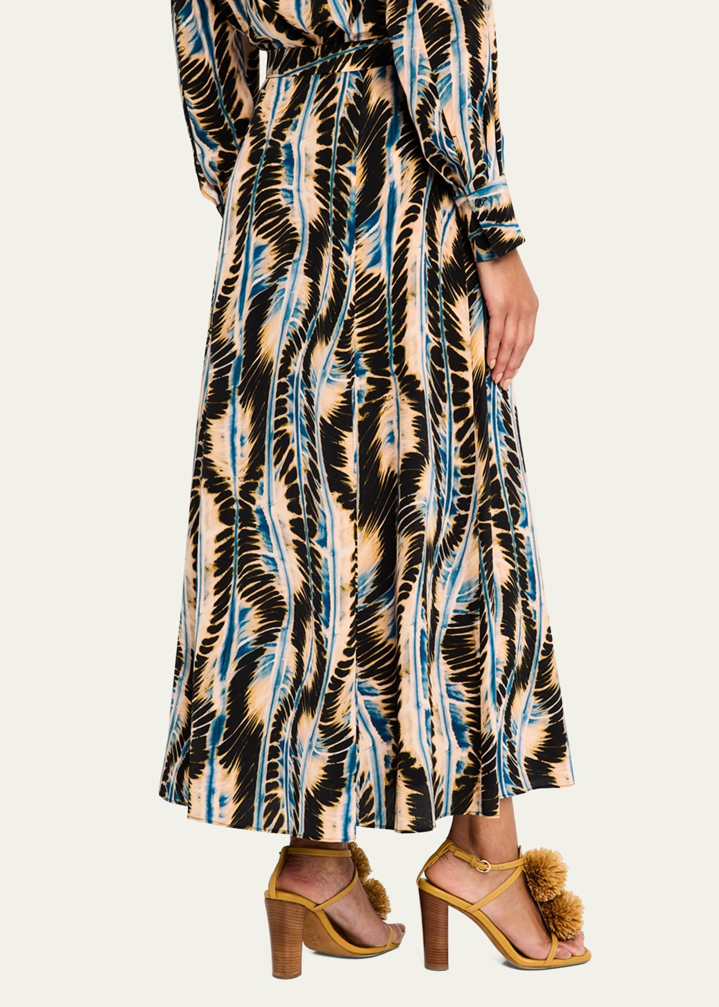 Rowan Button-Front Silk Skirt - 3