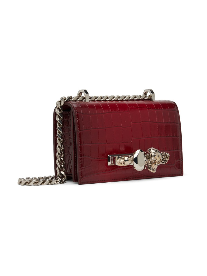 Alexander McQueen Burgundy Jewelled Satchel Bag outlook