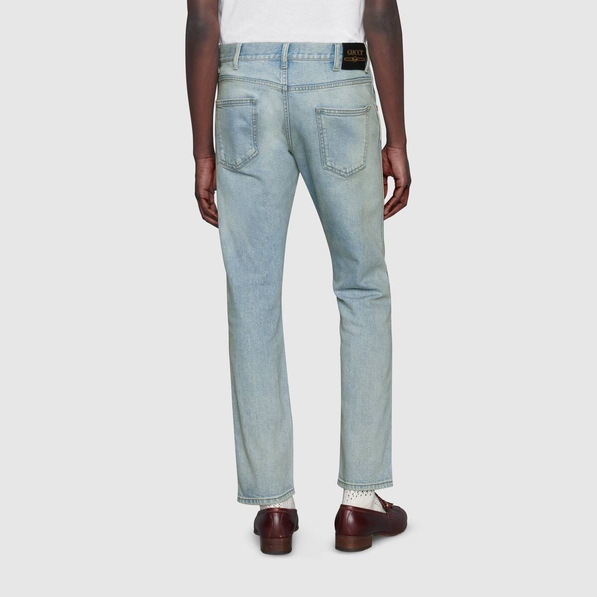 Tapered washed jeans - 5