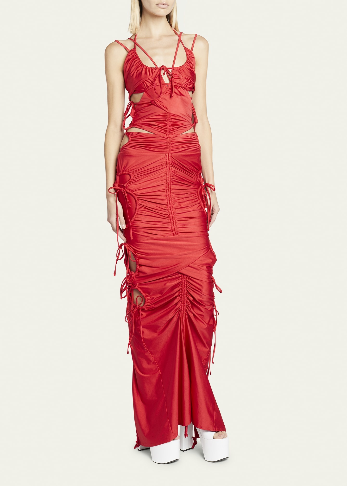 ワンピース BALENCIAGA DRESS Balenciaga Patched Slip Dress – Vermillion