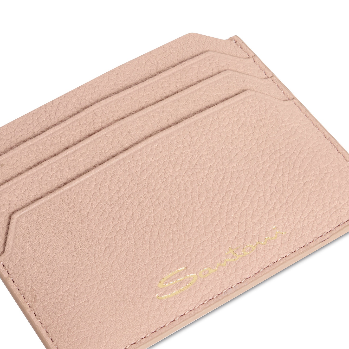 Pink tumbled leather credit card holder - 4