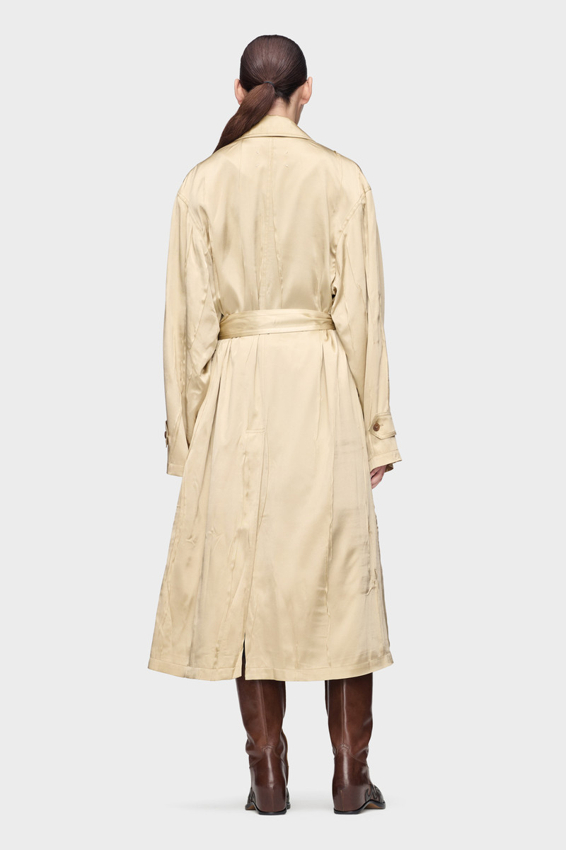 Creased Silk Trench Coat 4