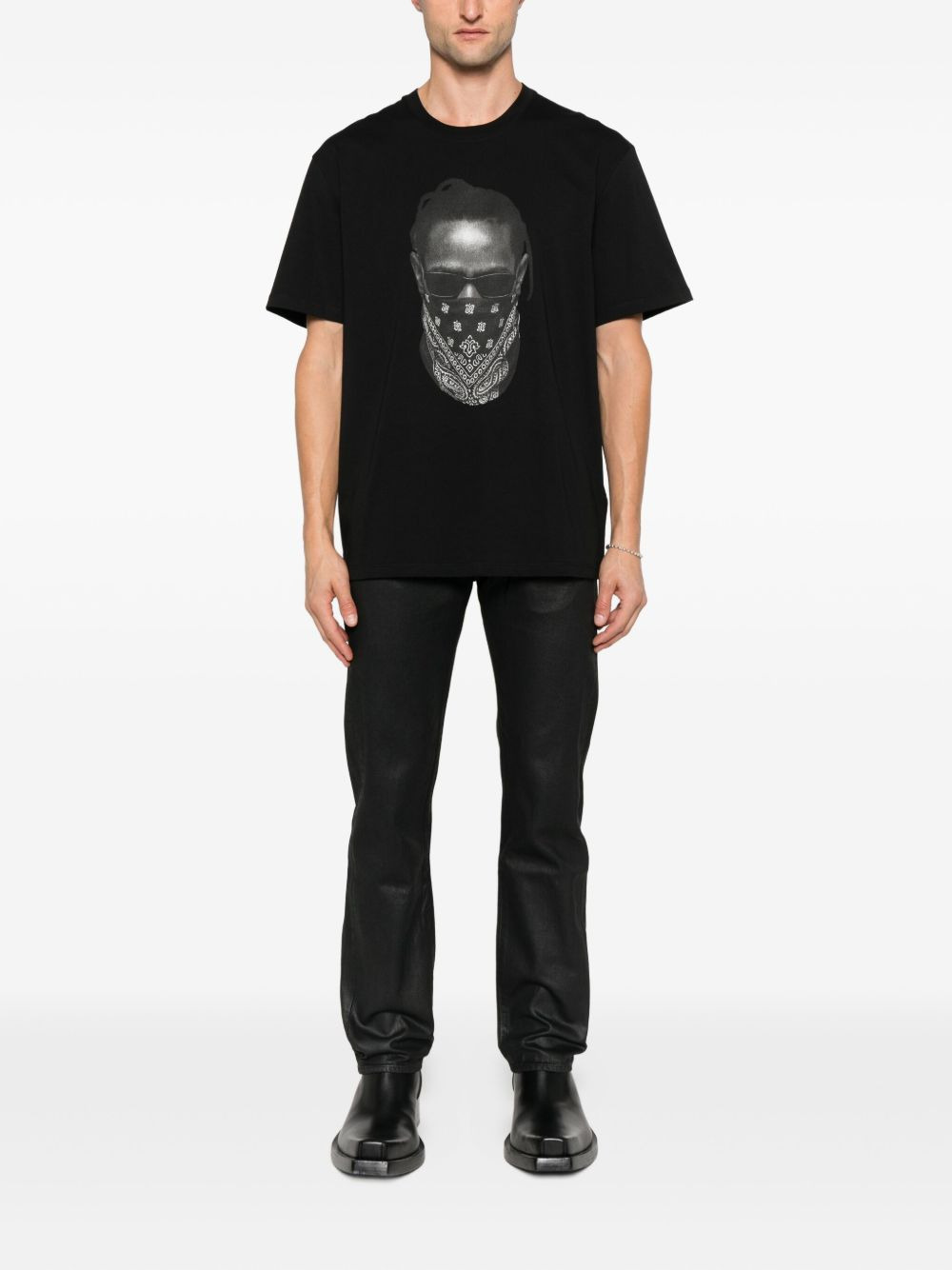 mask-print T-shirt - 2