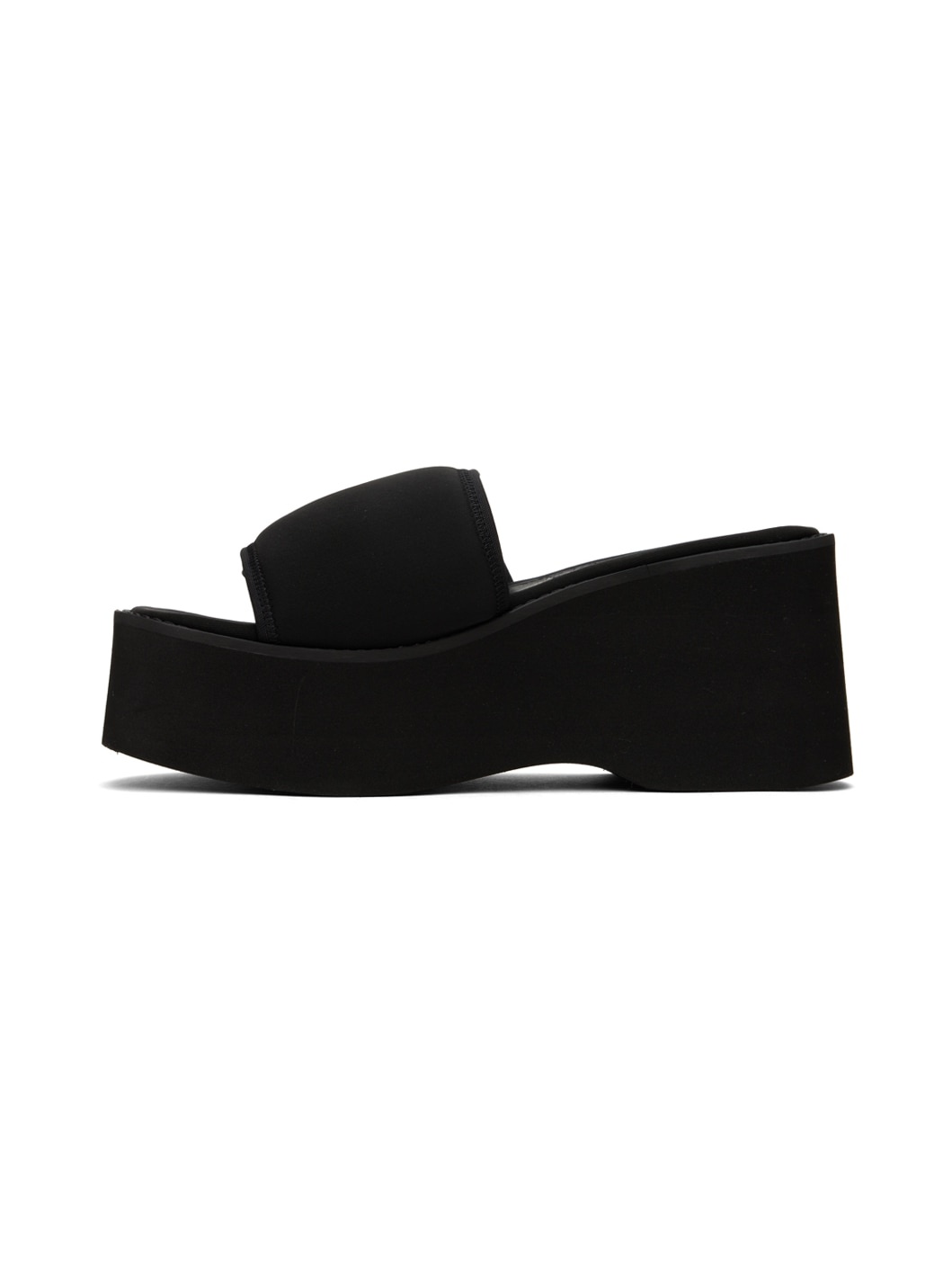 Black Scuba Wave Platform Sandals - 3