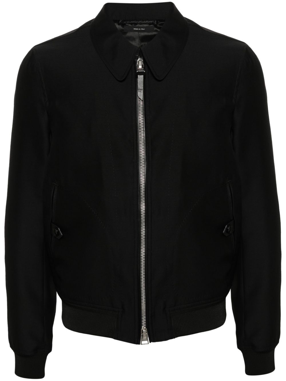 spread-collar zip-up shirt jacket - 1