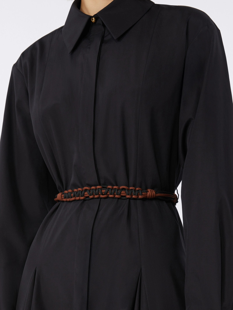 AFFETTO Long poplin shirt dress - BLACK 5