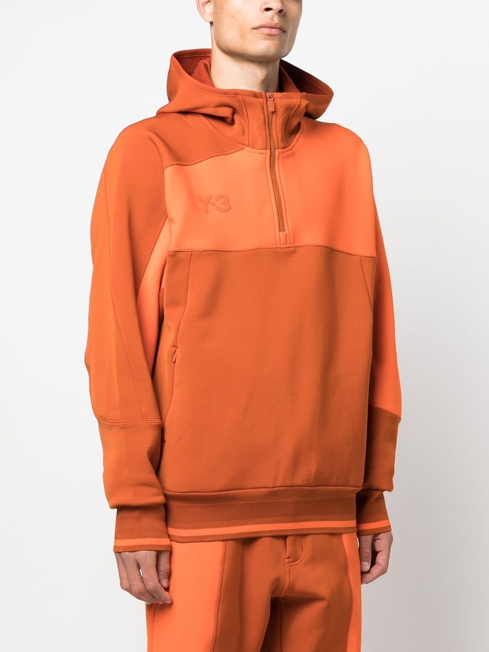 logo-patch zip-front hoodie - 3