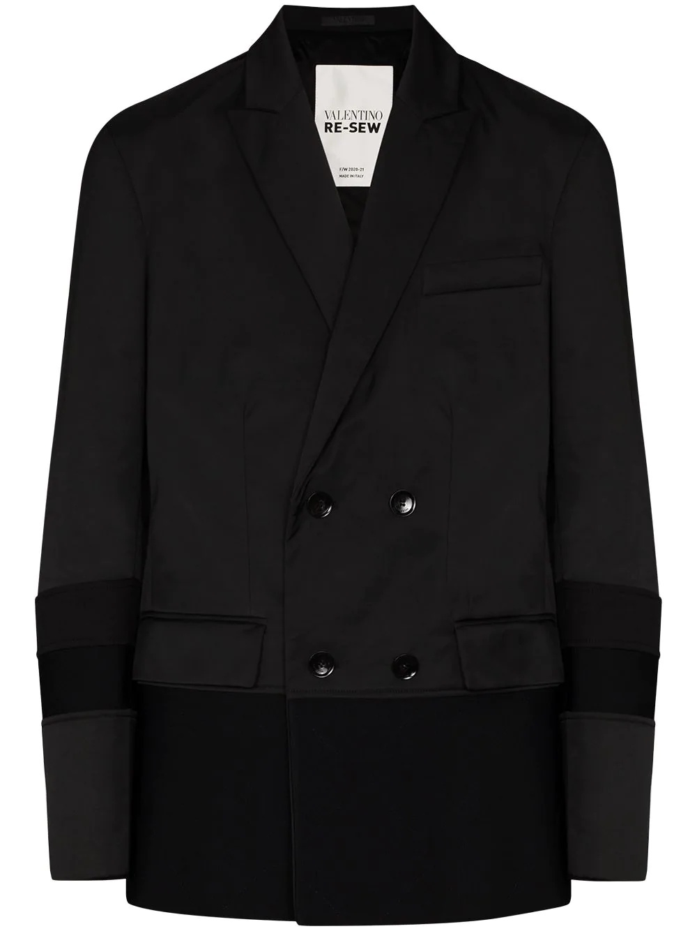 double-breasted panelled blazer - 1