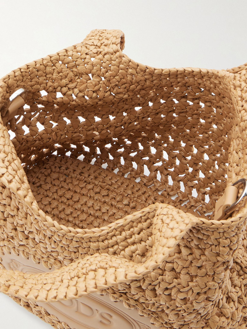 EBL mini embossed raffia tote Tan 5