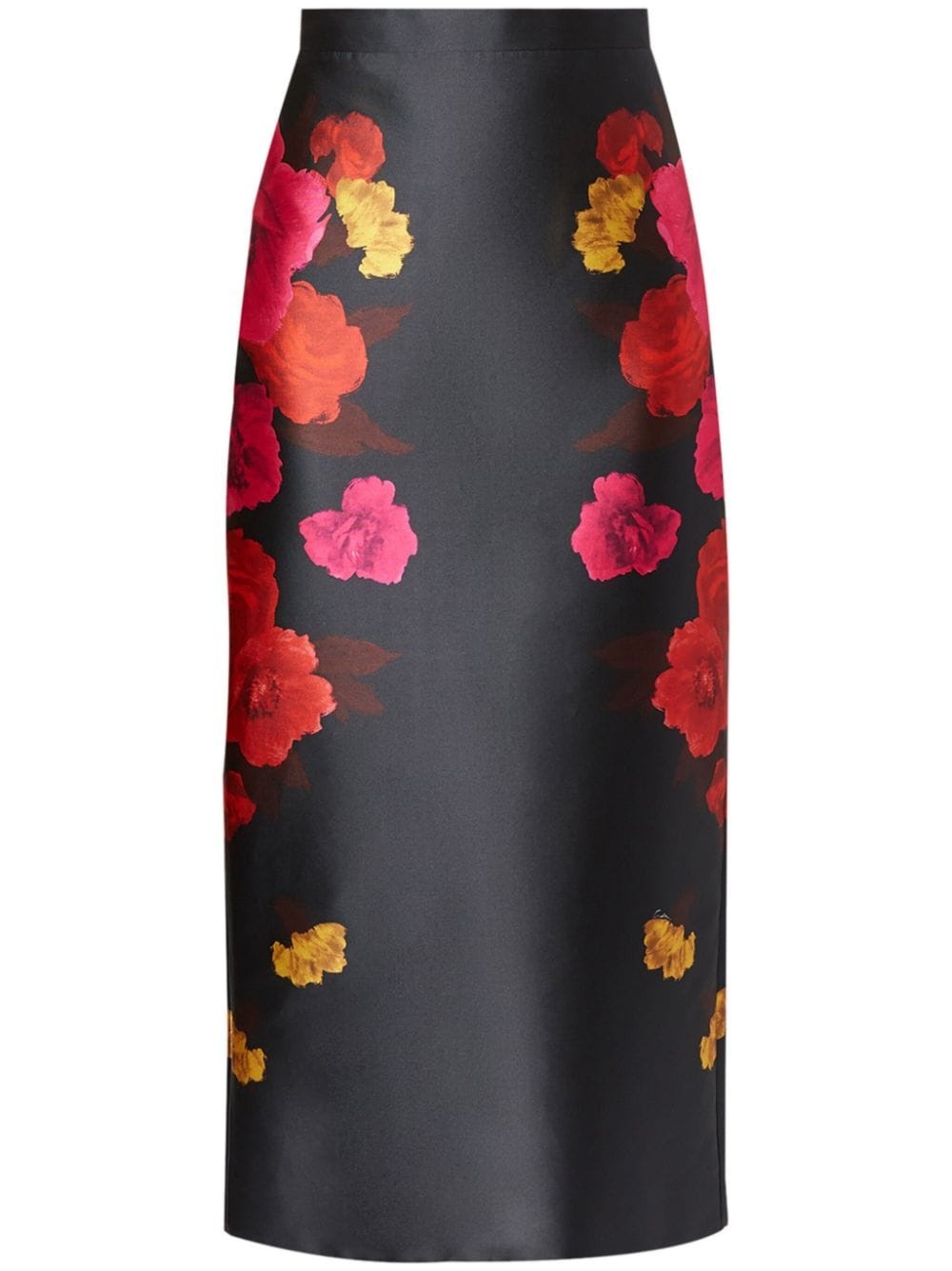 floral-print midi pencil skirt - 1