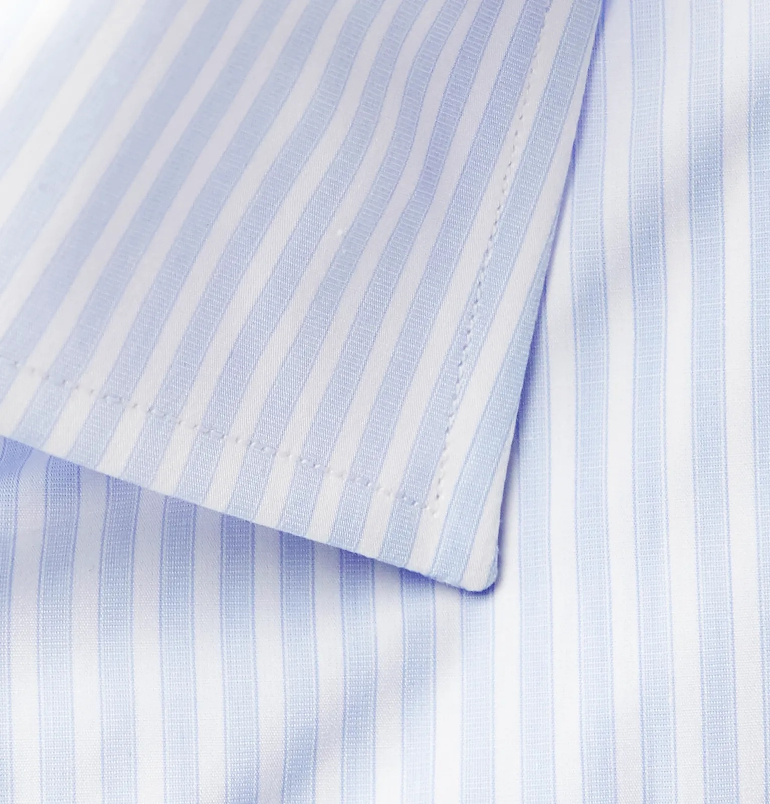 Slim-Fit Cutaway-Collar Striped Cotton-Poplin Shirt - 2