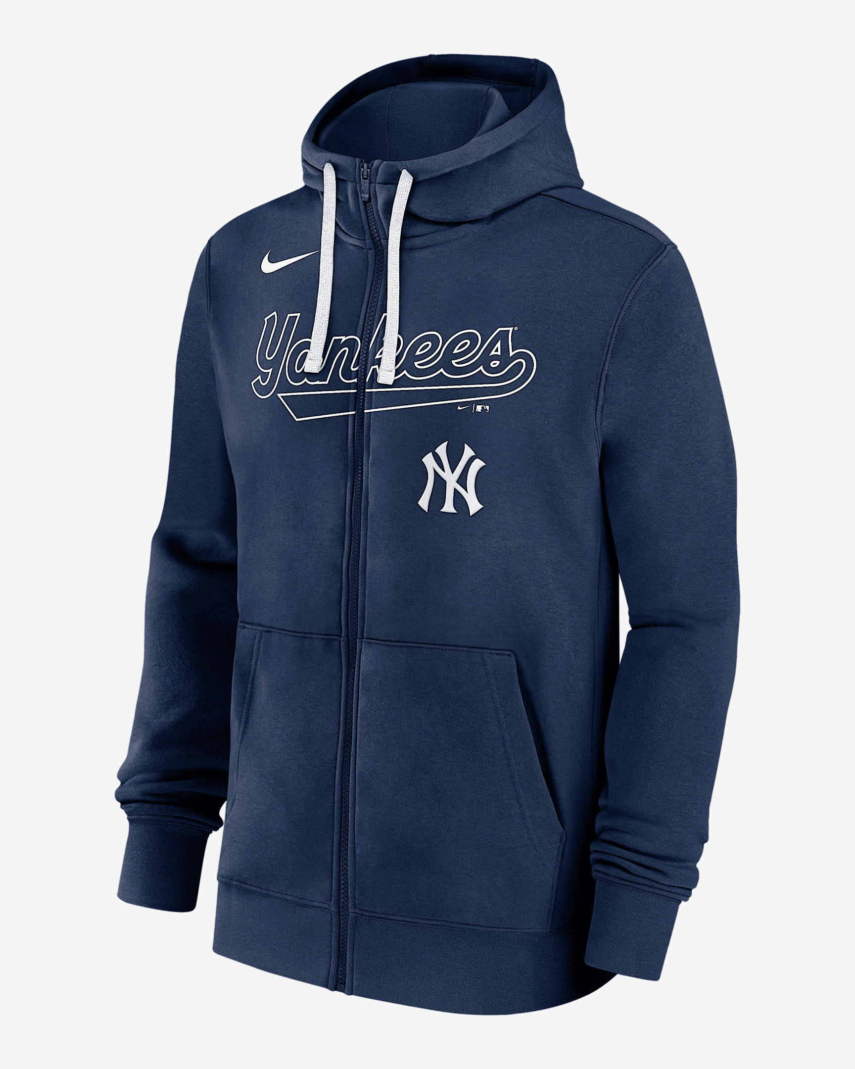 New York Yankees Knockout Script Men's Nike MLB Full-Zip Hoodie - 1